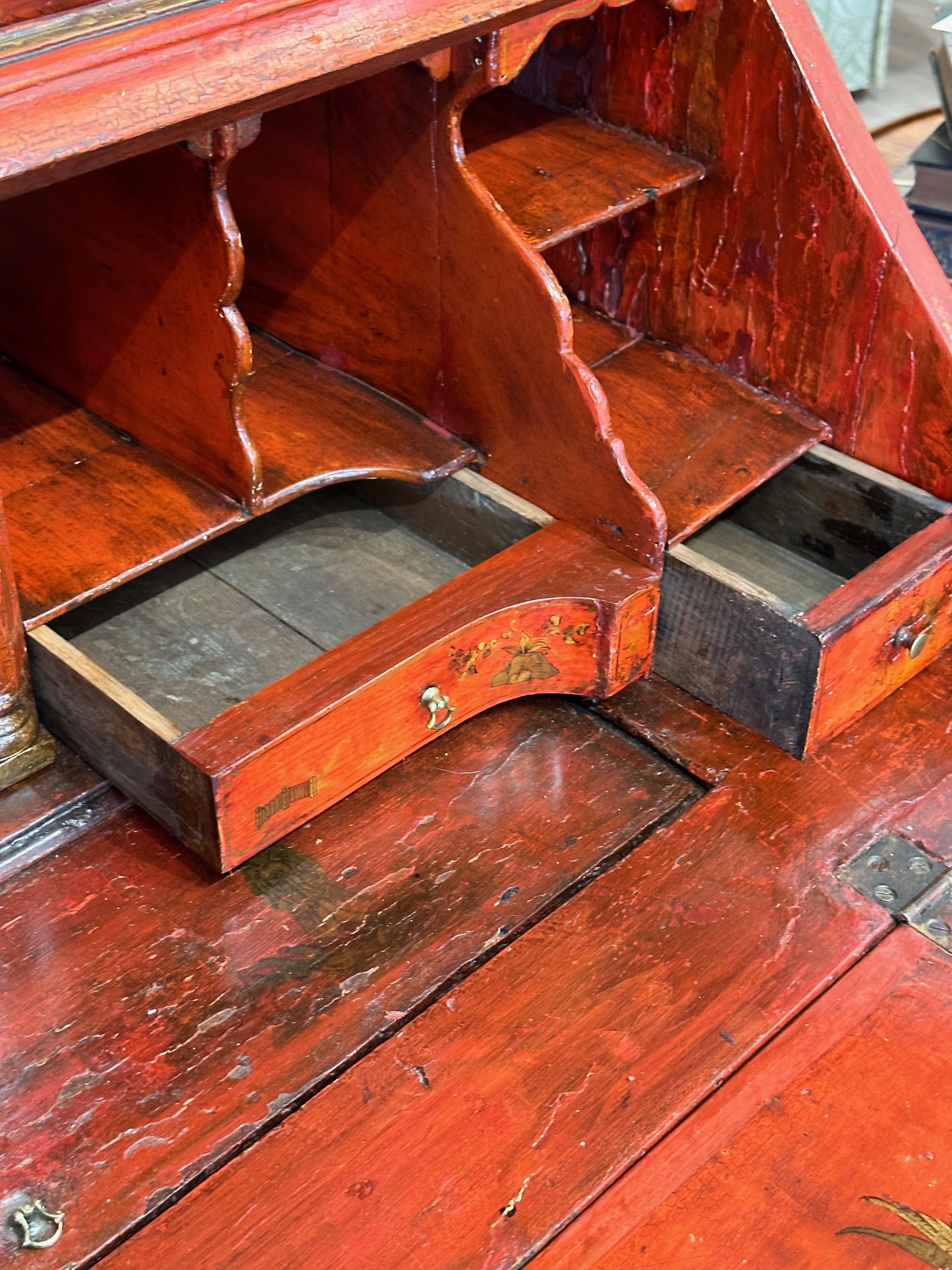 Late 18th Century English Chinoiserie Decorated Secretary Desk 5