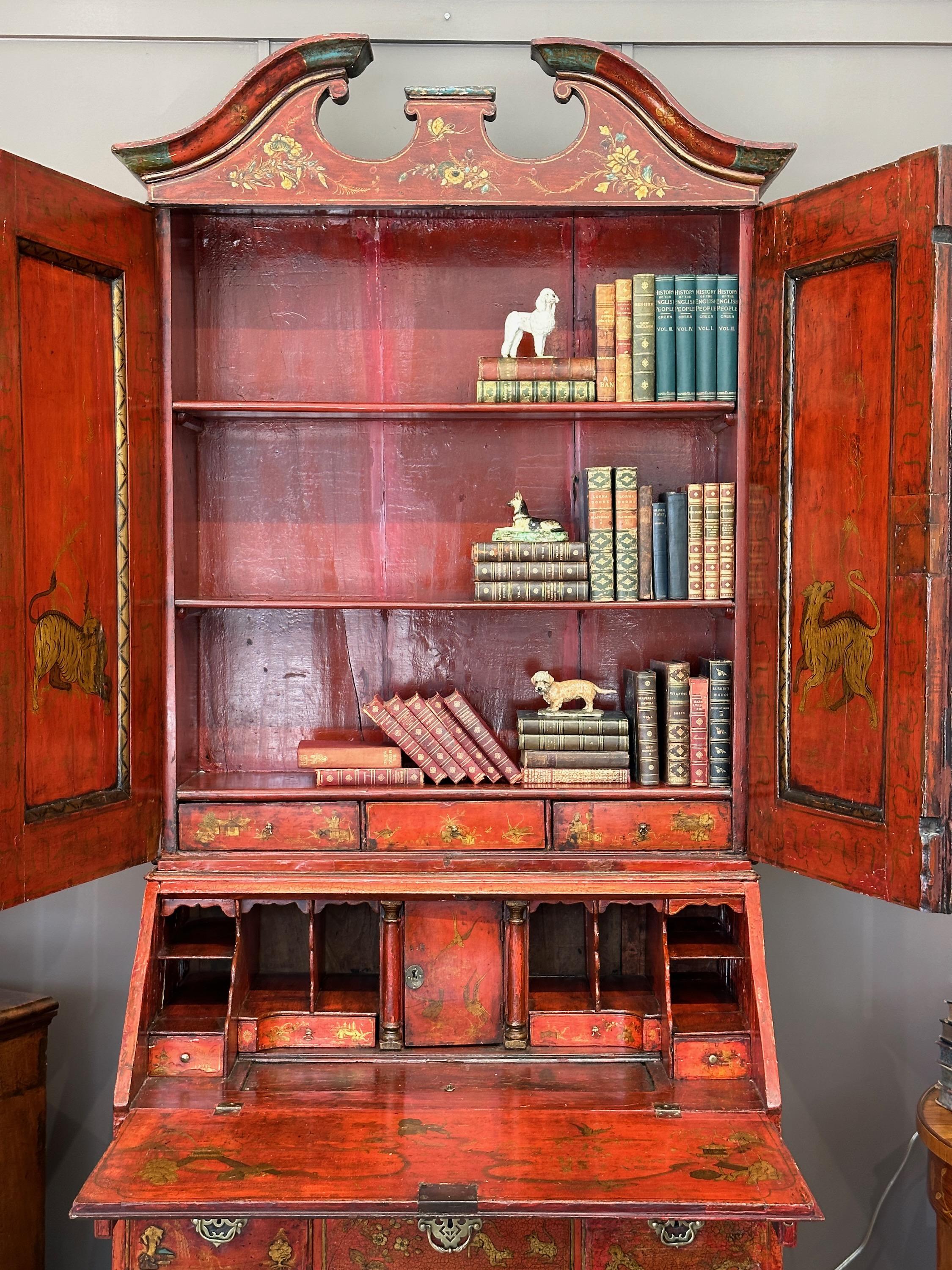 Wood Late 18th Century English Chinoiserie Decorated Secretary Desk