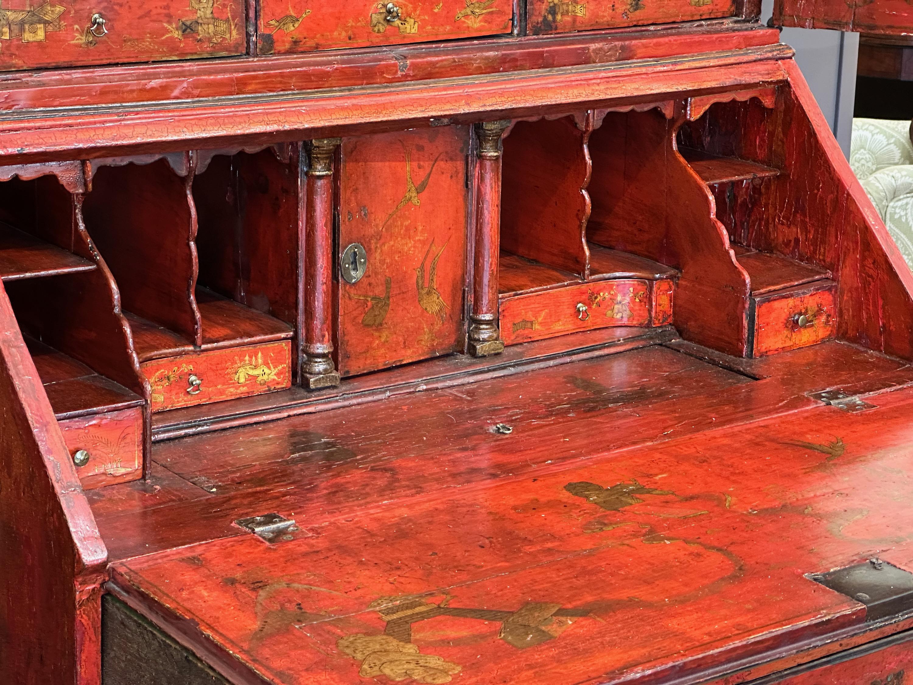 Late 18th Century English Chinoiserie Decorated Secretary Desk 1