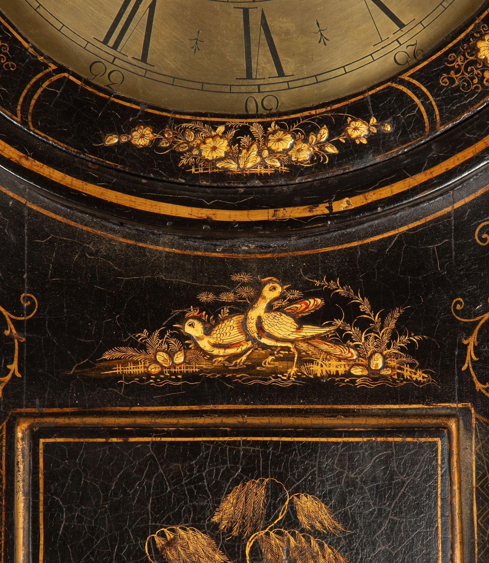 Painted Late 18th Century English Chinoiserie Tavern Clock For Sale