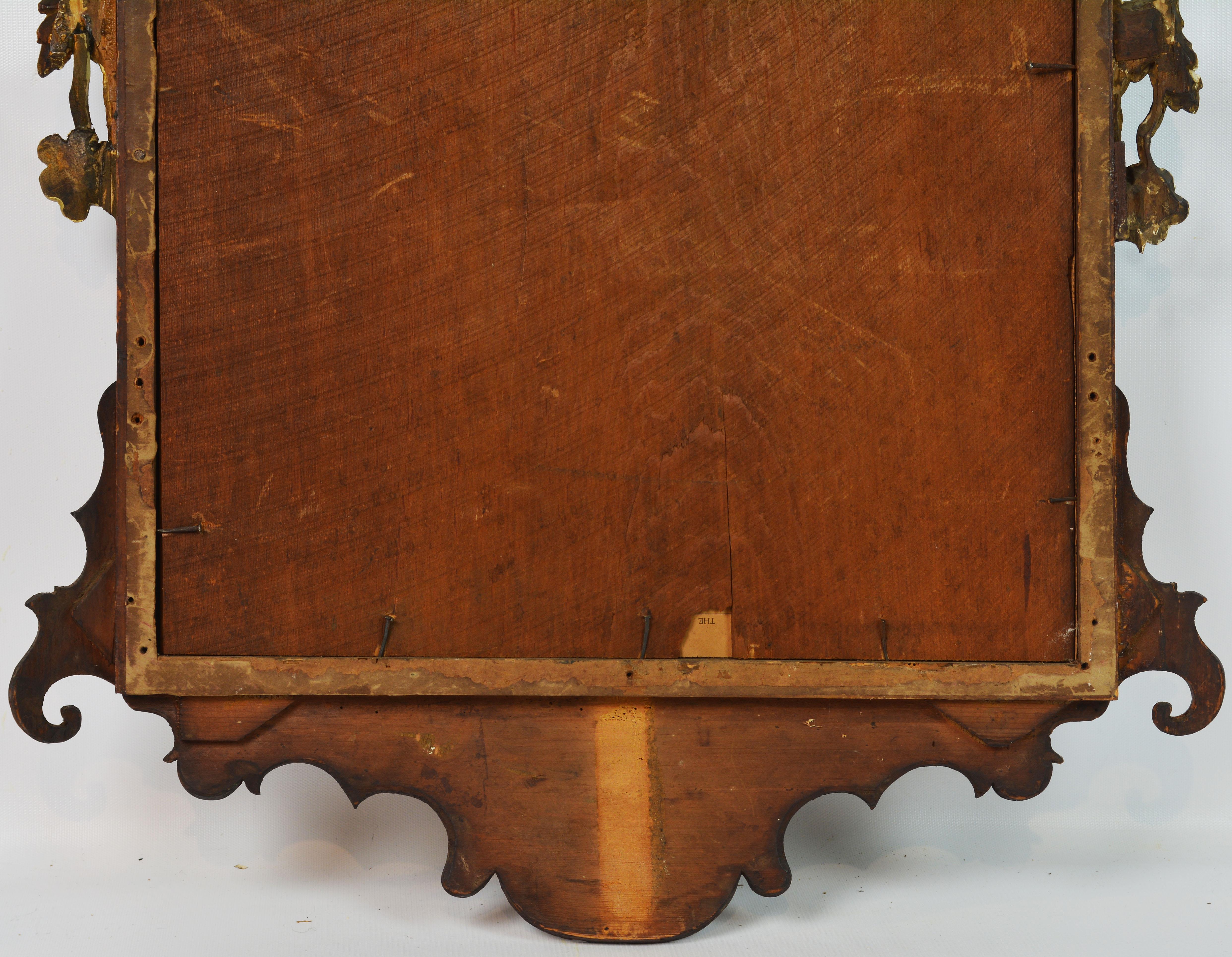 Late 18th Century English Chippendale Carved Mahogany and Parcel Gilt Mirror 9