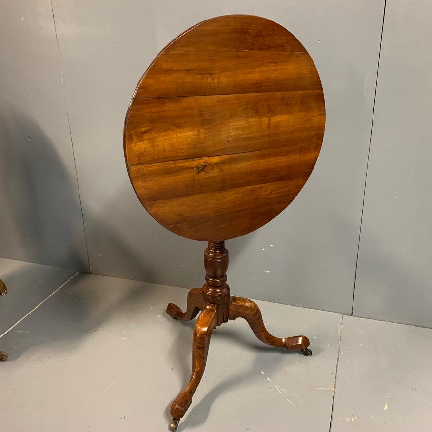 Very decorative and super quality solid fruitwood tripod table or wine table with a tilt-top.
Unusual to find this in fruitwood and has a fabulous warm color, well cleaned and has polished up beautifully.
Great size for a wine table and is very