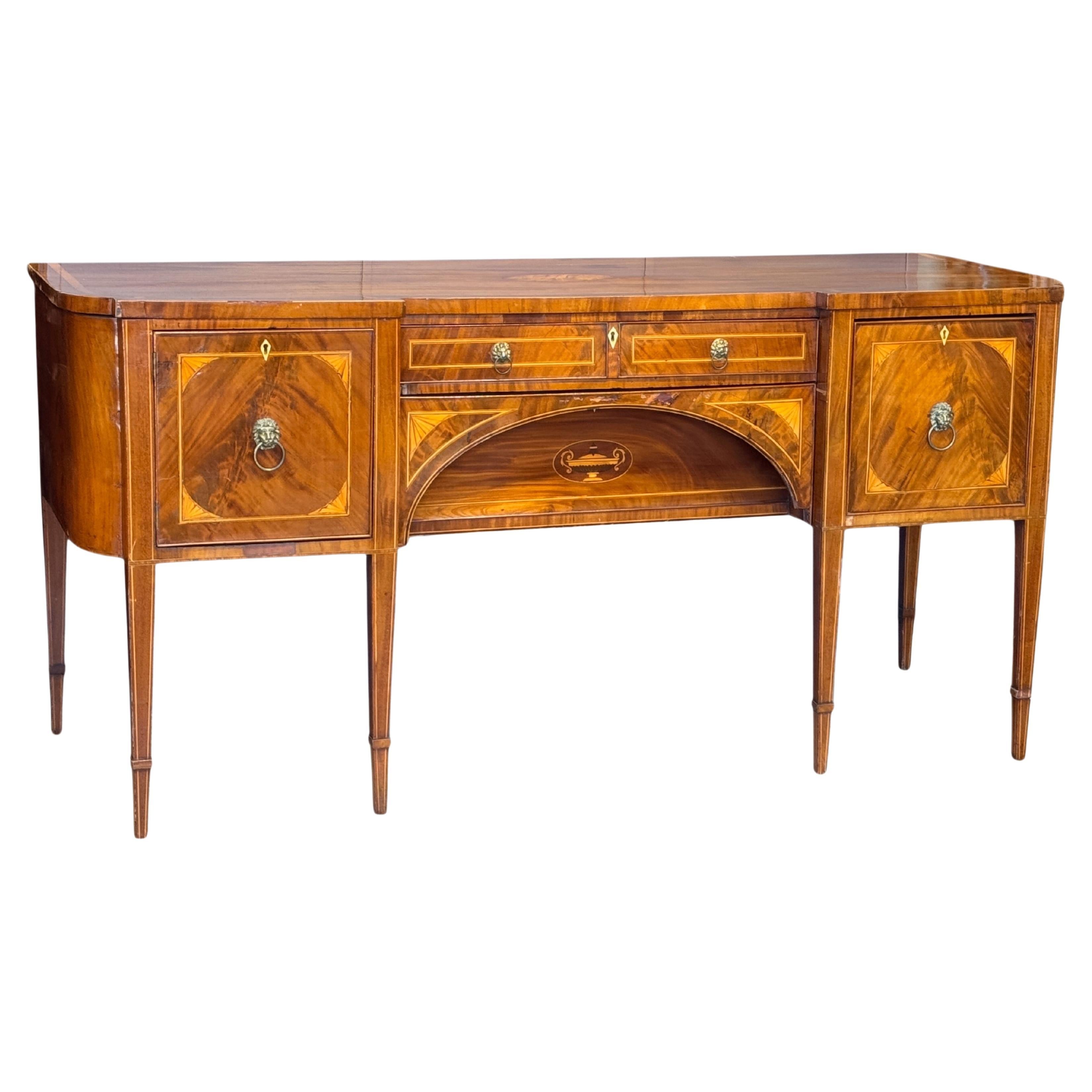 Late 18th Century English George III Inlaid Mahogany Sideboard
