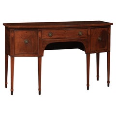 Late 18th Century English George III Mahogany Bowfront Sideboard