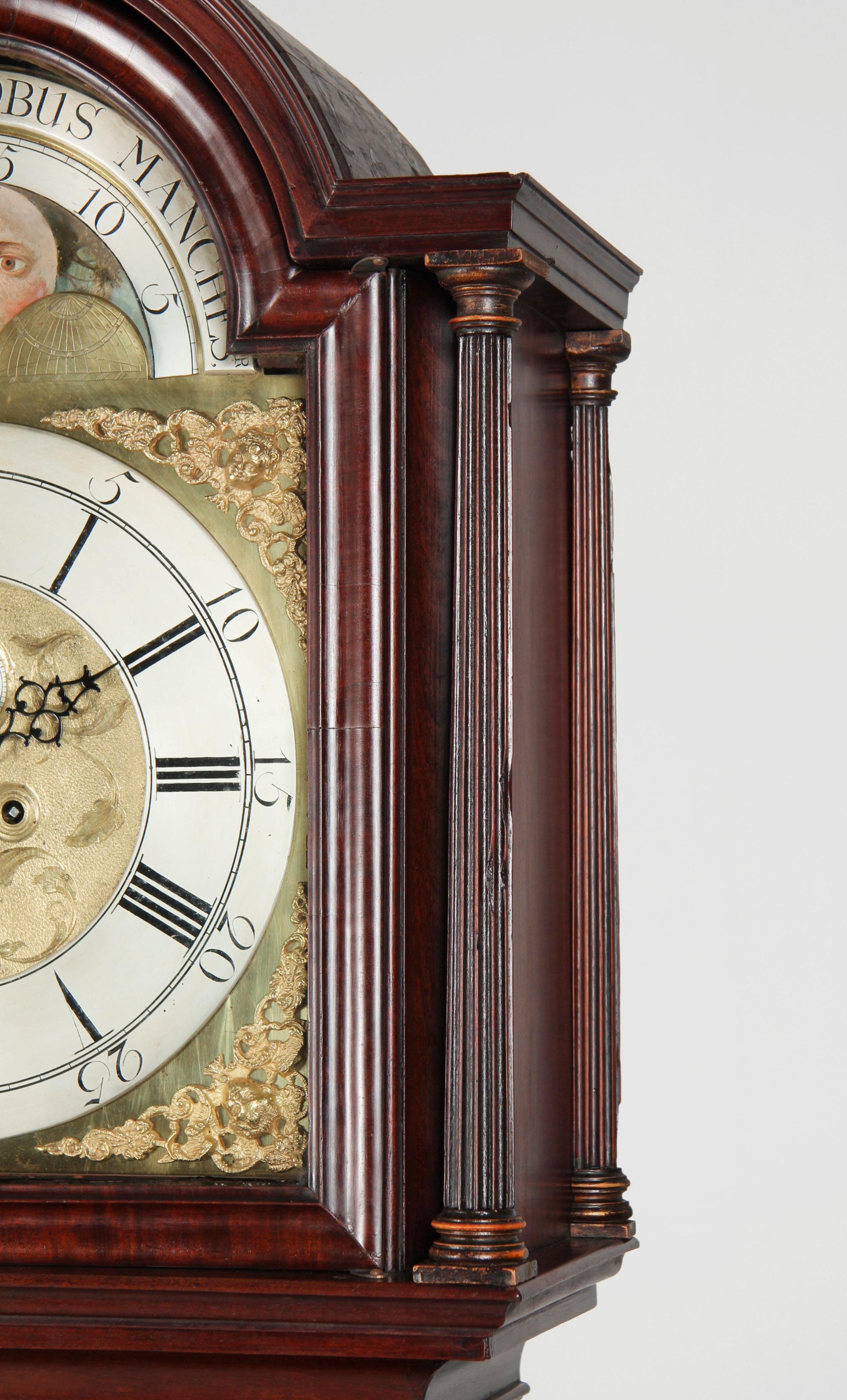 Late 18th Century English Longcase Clock with Moonphases, Manchester, circa 1780 For Sale 10
