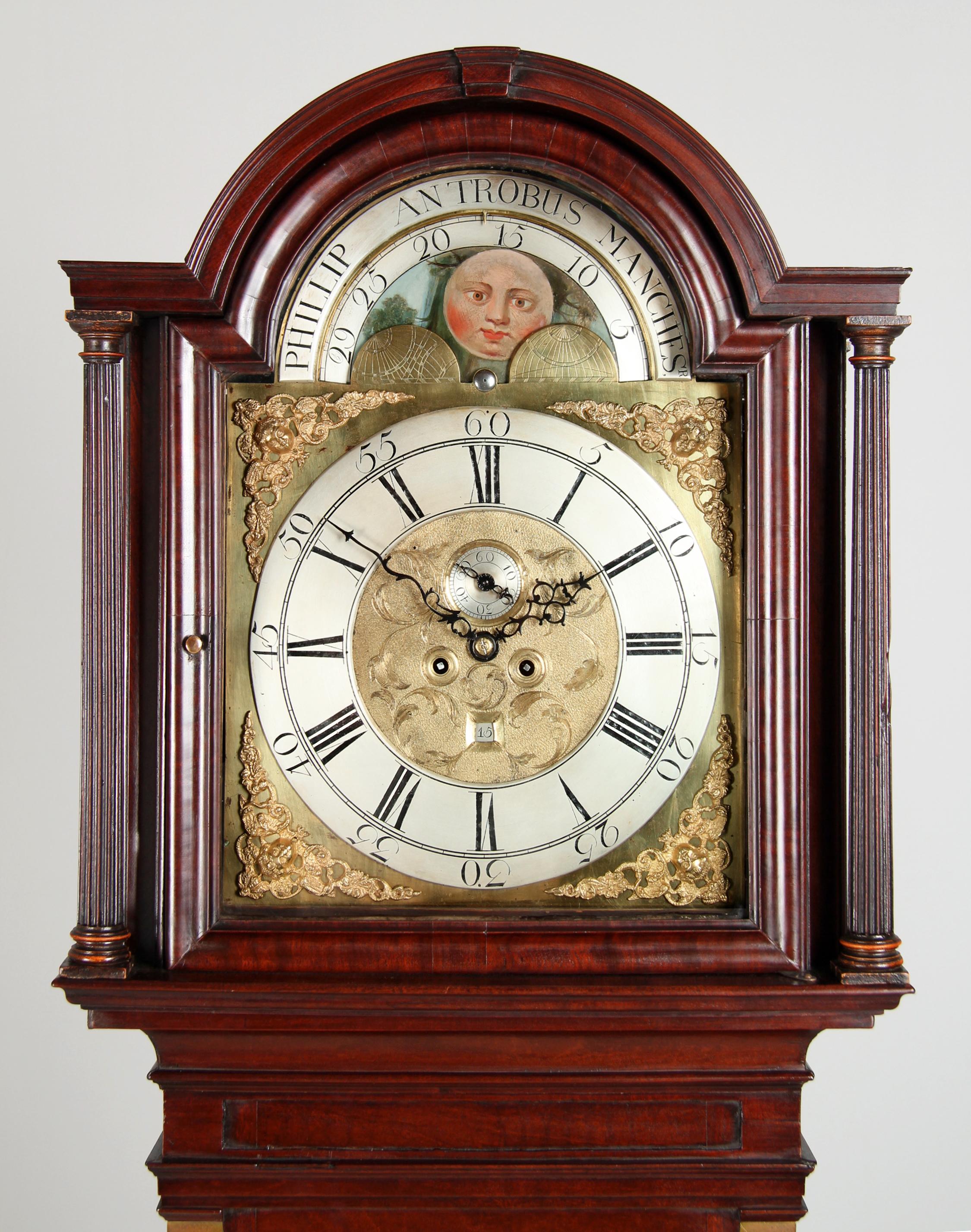 Late 18th Century English Longcase Clock with Moonphases, Manchester, circa 1780 In Good Condition For Sale In Greven, DE