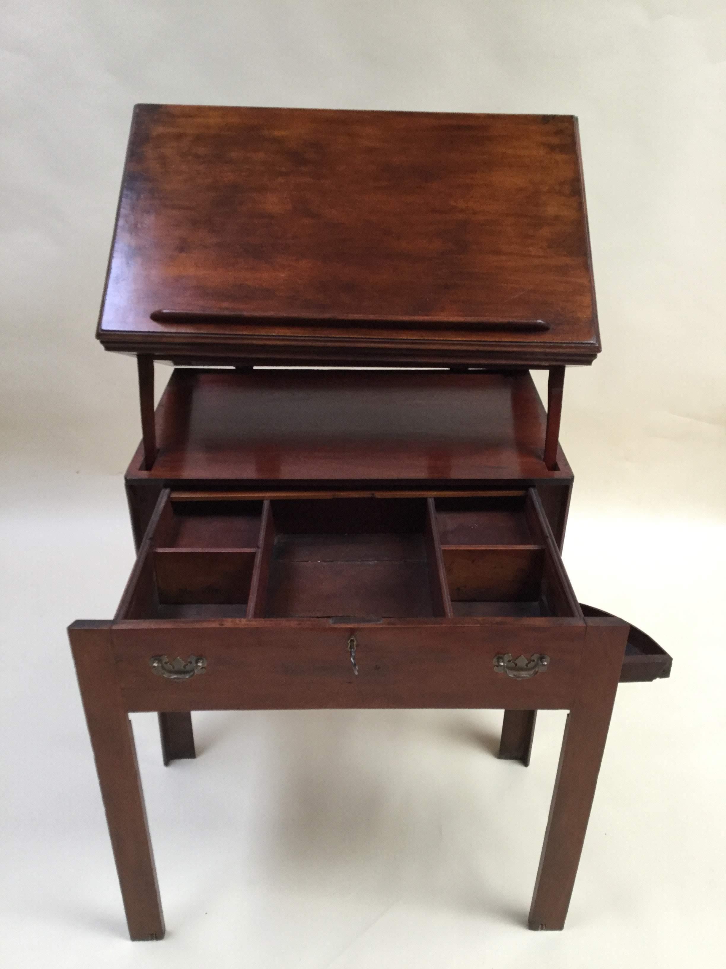 Late 18th Century English Mahogany Architect’s Table  In Good Condition For Sale In San Francisco, CA