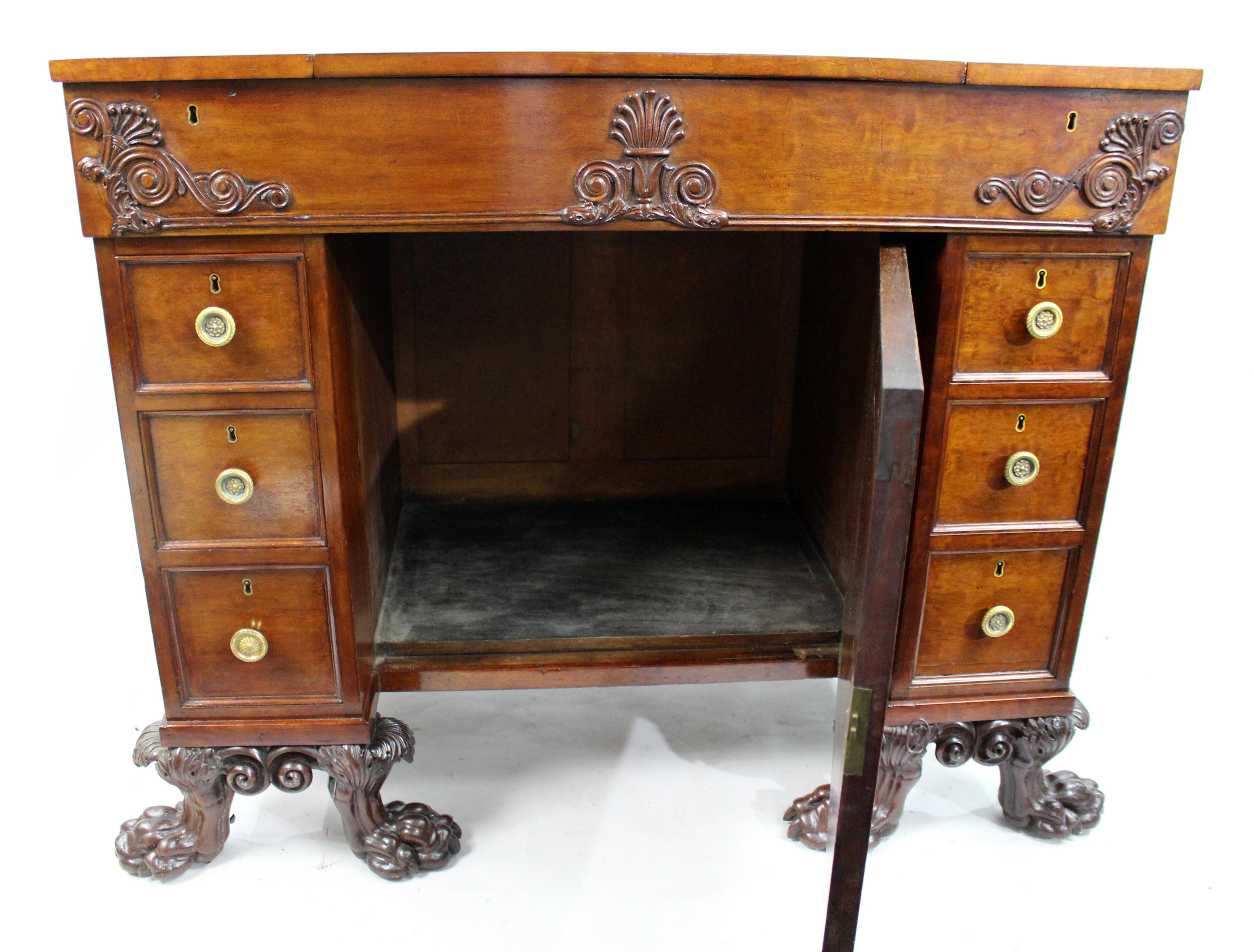 Late 18th Century English Mahogany Desk with Carved Paw Feet For Sale 9