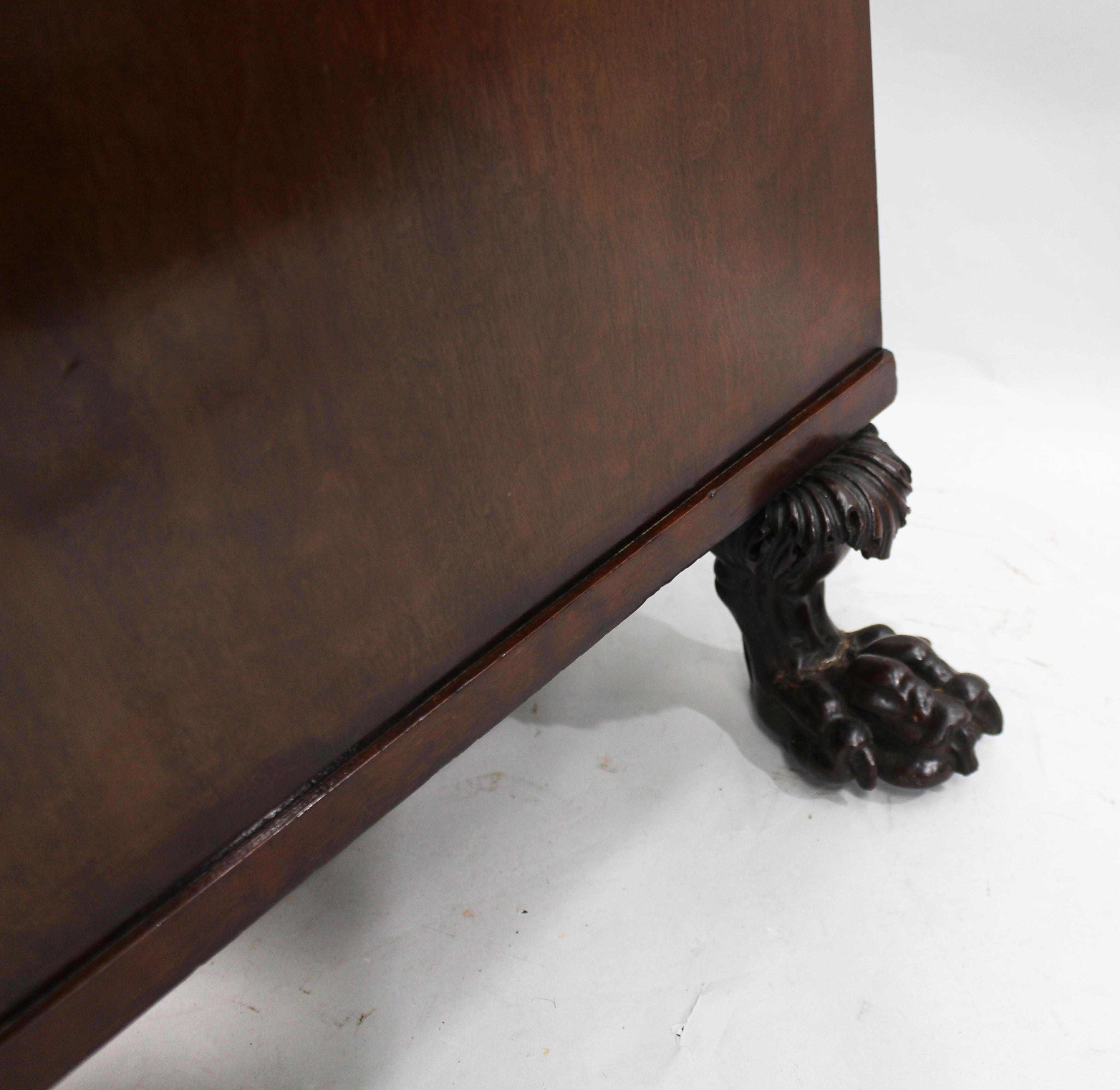 Late 18th Century English Mahogany Desk with Carved Paw Feet For Sale 11