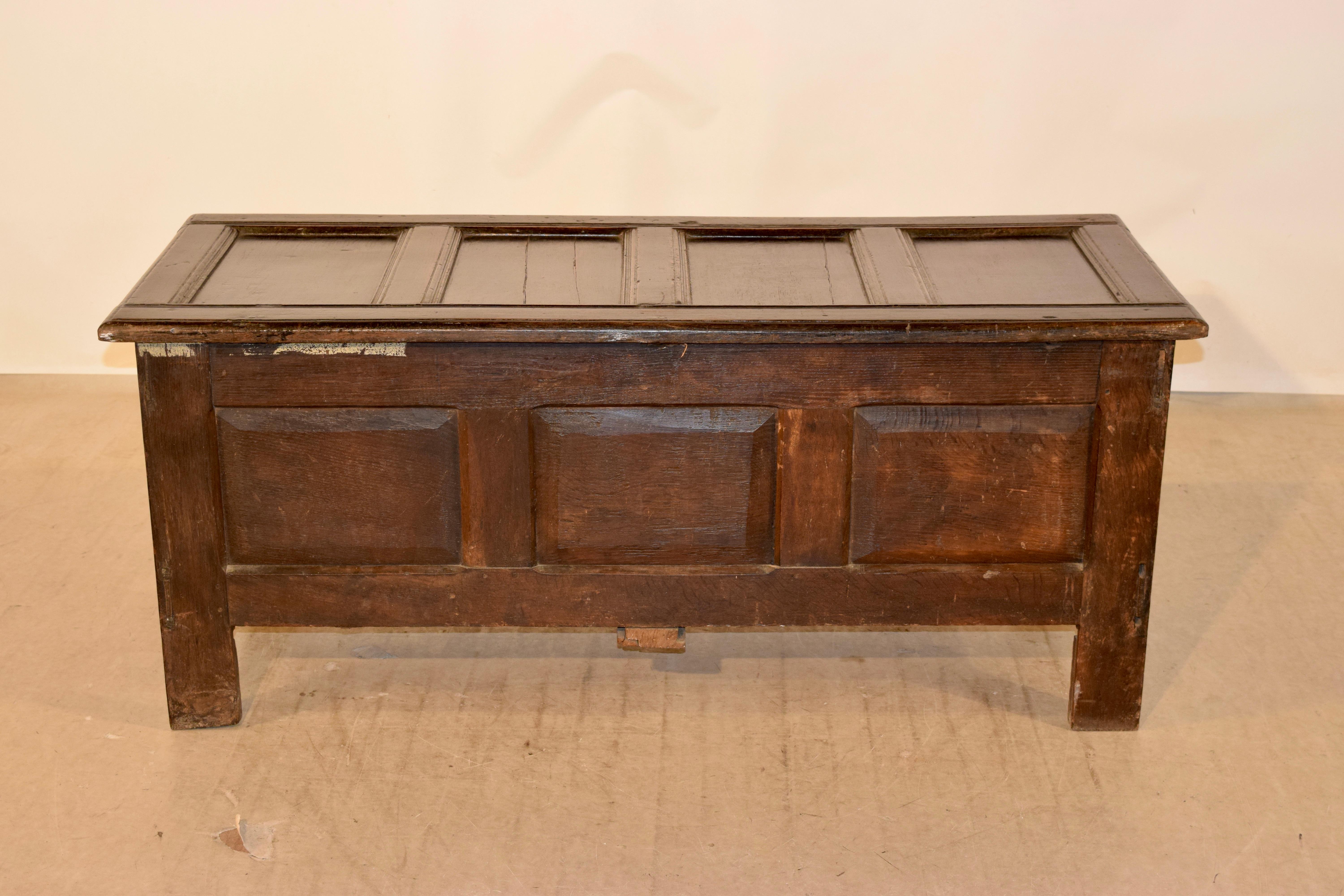 Late 18th Century English Oak Blanket Chest For Sale 9