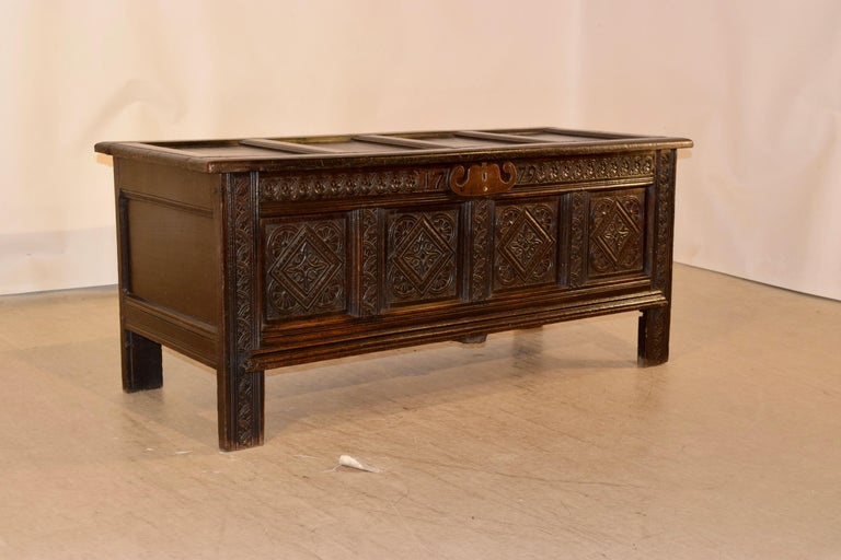 Late 18th Century English Oak Blanket Chest For Sale at 1stDibs