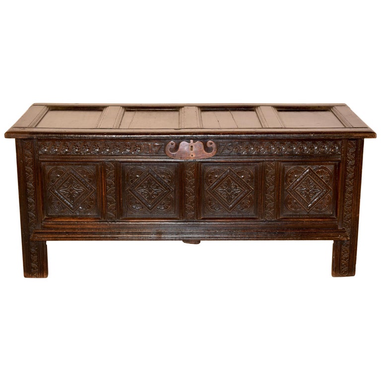 Late 18th Century English Oak Blanket Chest For Sale at 1stDibs