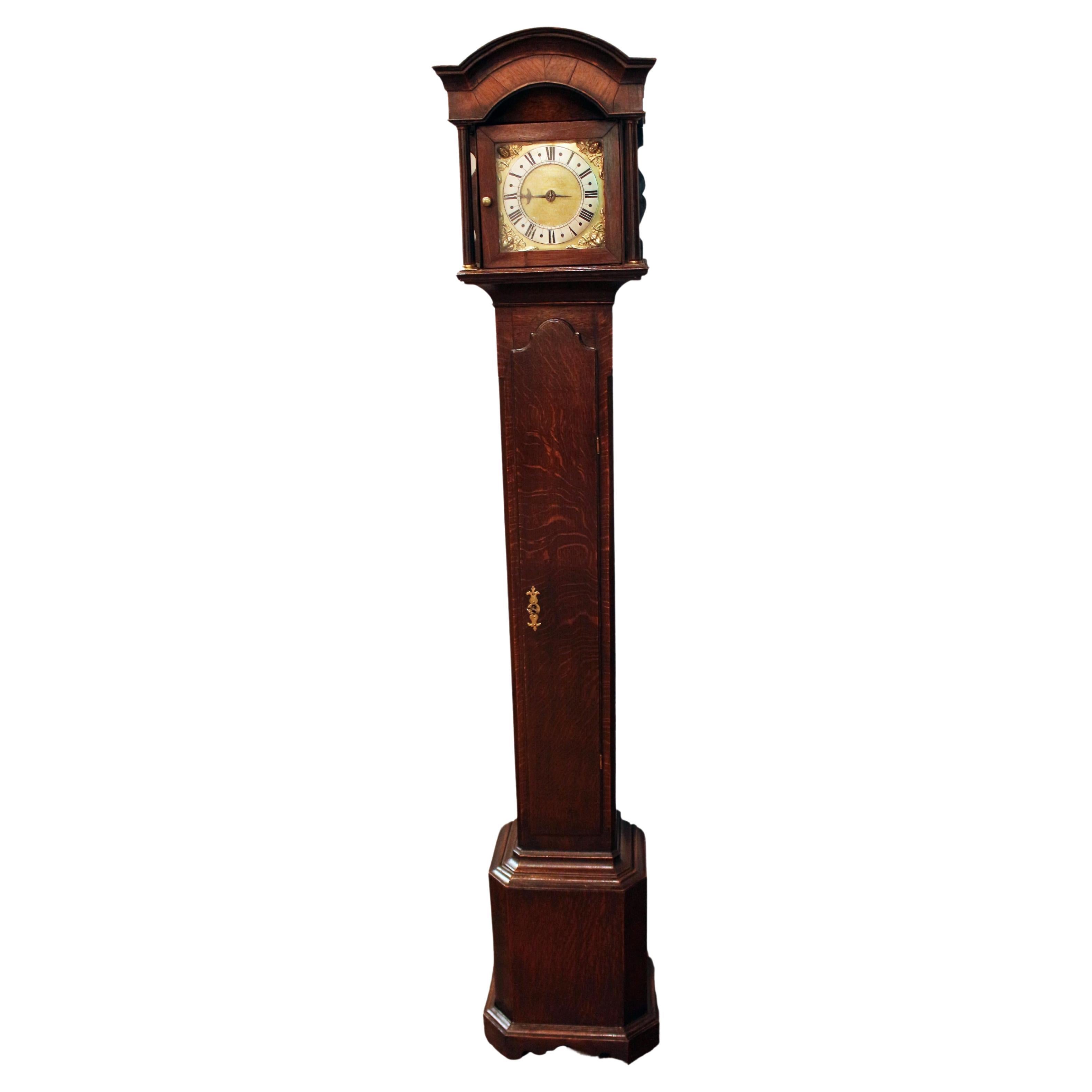 Late 18th Century English Oak "Grandmother" Clock