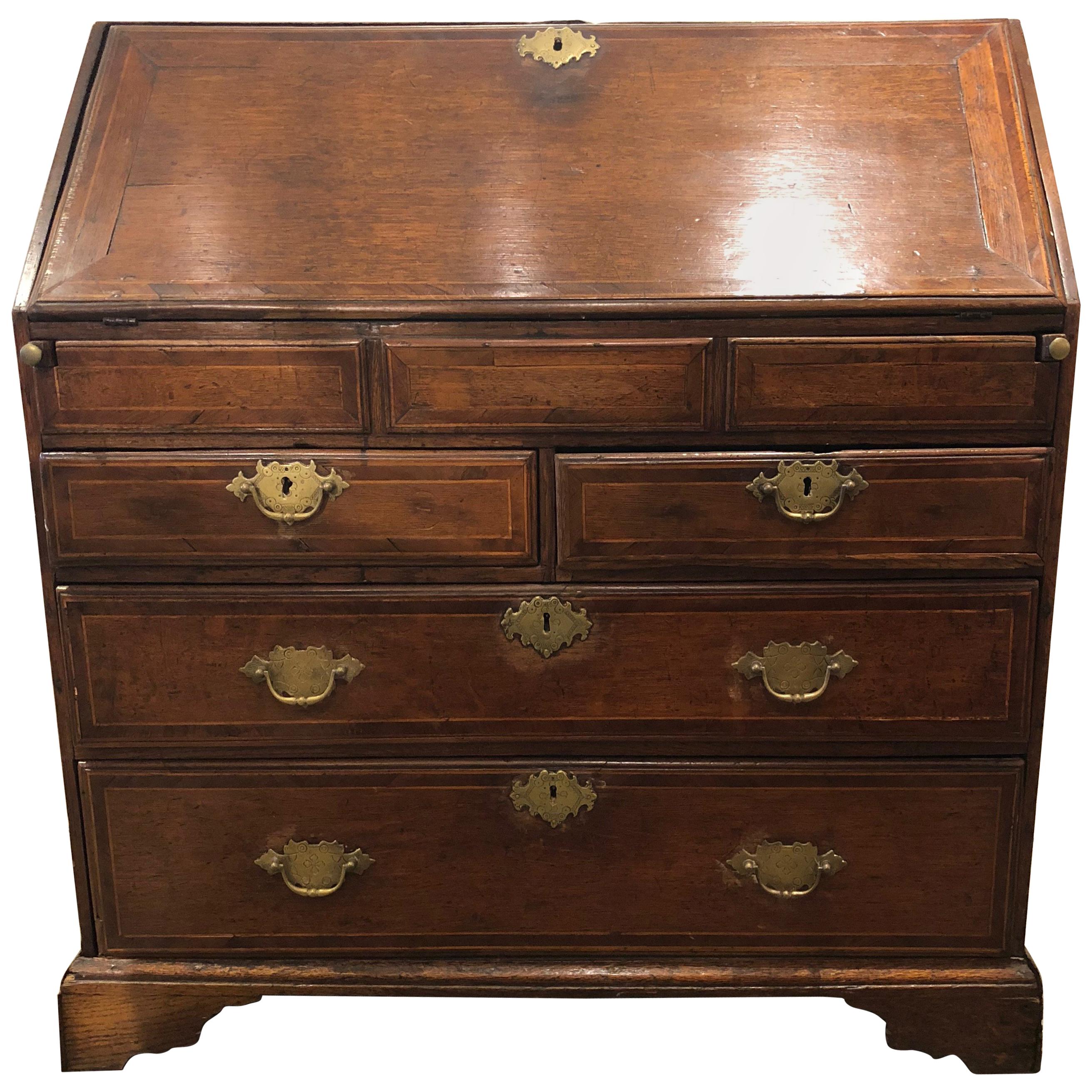 Late 18th Century English Oak Slant Front Desk For Sale