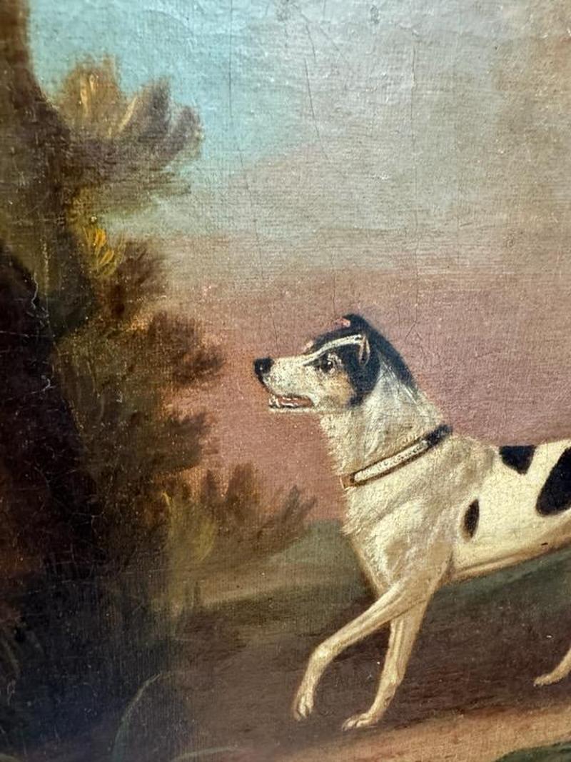 Late 18th Century English Painting of Dog Chasing Fox by Francis Sartorius In Good Condition For Sale In Middleburg, VA