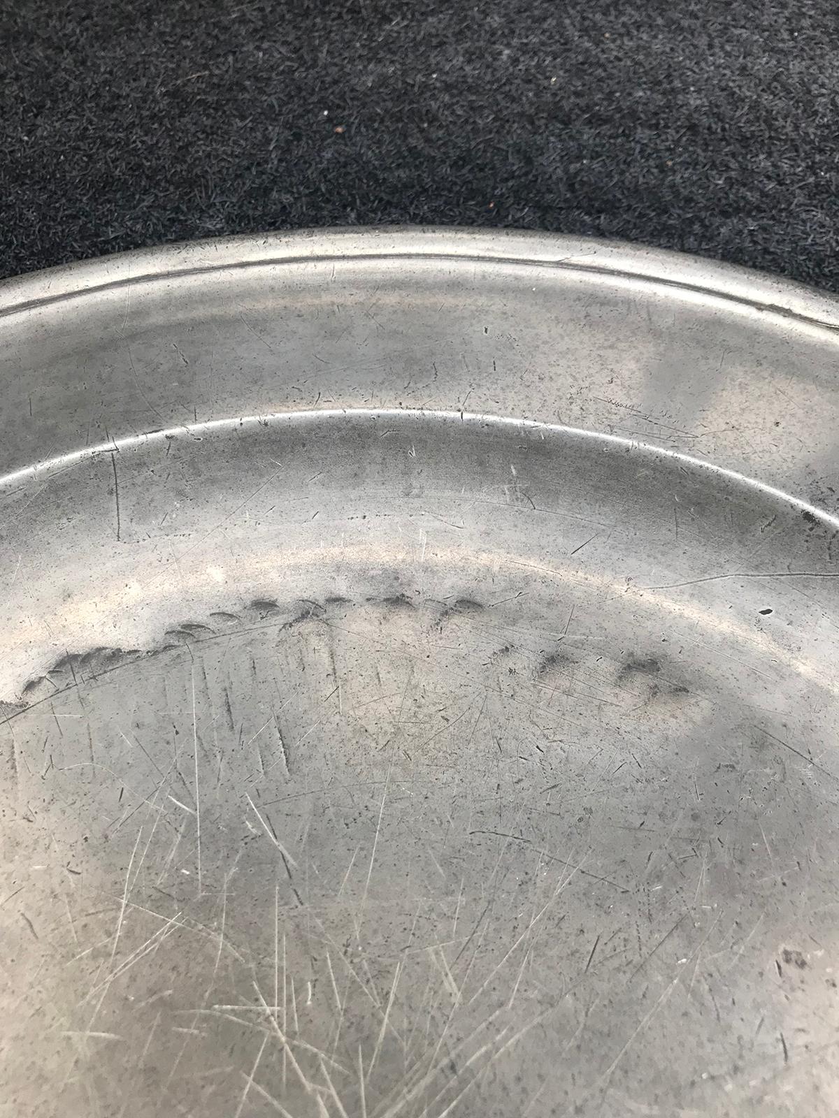 Late 18th Century English Pewter Charger, Stamped MP 3