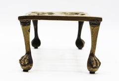 Late 18th Century English Small Brass Footman Trivet Stand