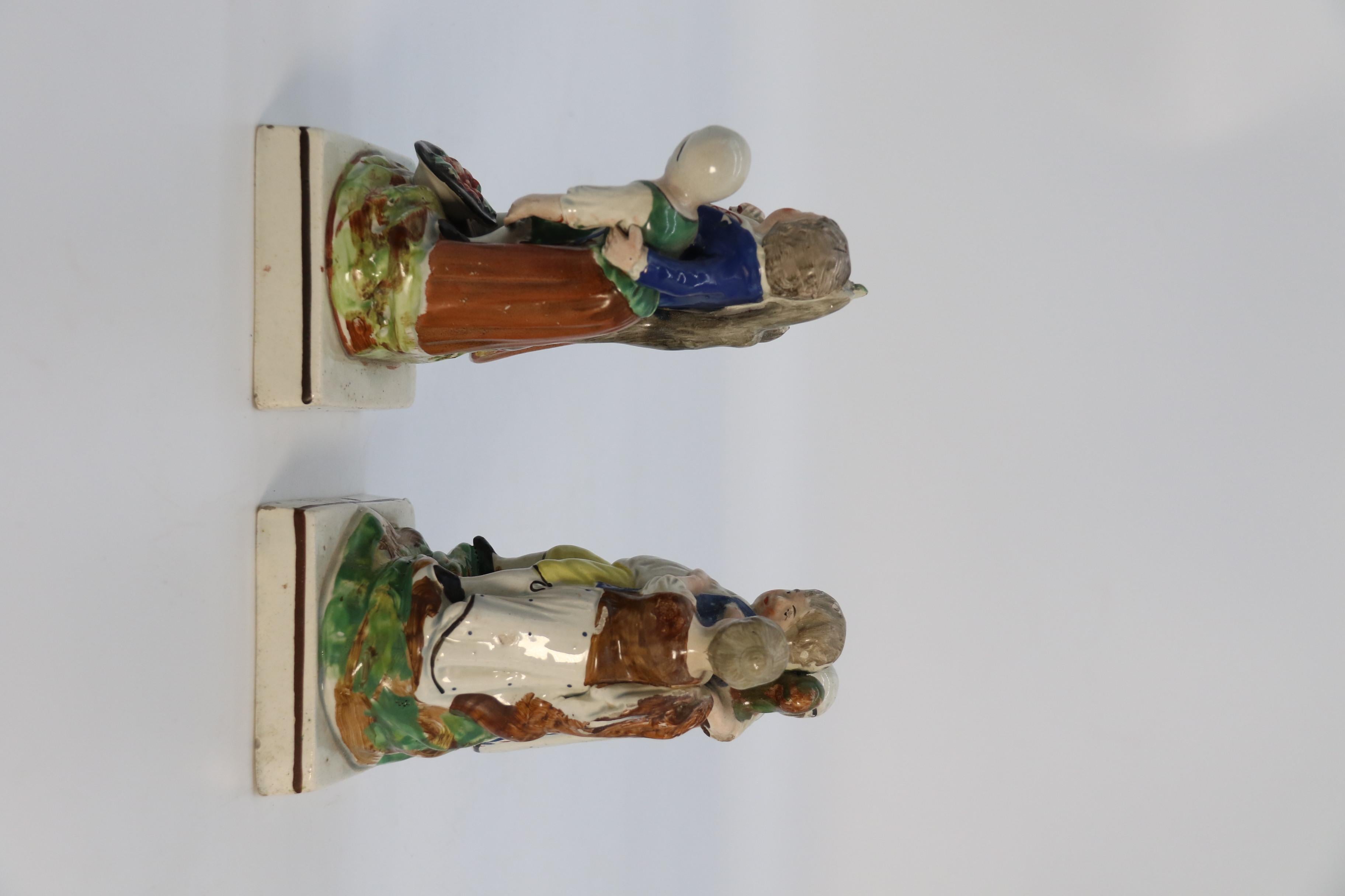 Hand-Painted Late 18th Century English Staffordshire Figure Group 