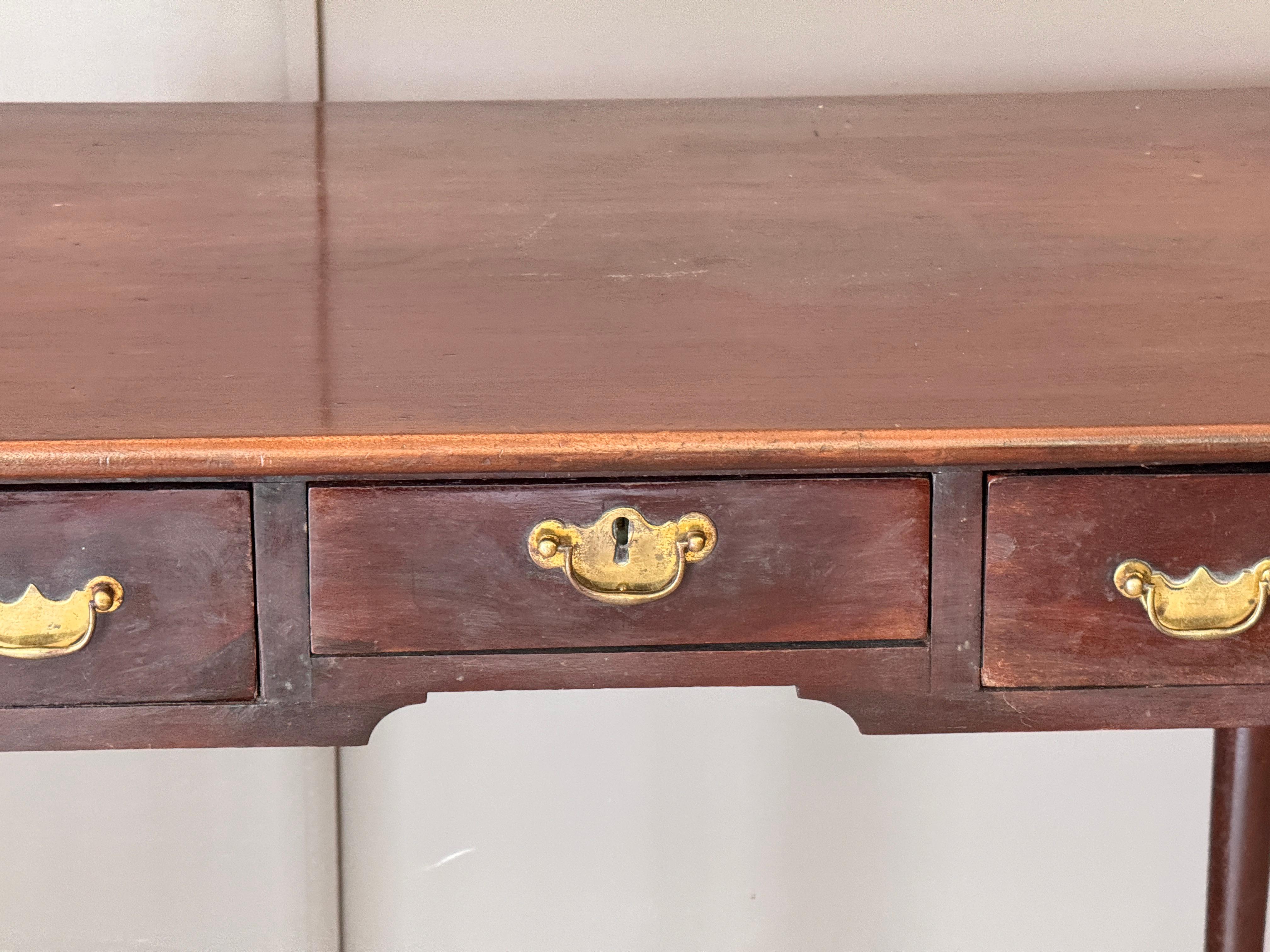 Brass Late 18th Century English Walnut Writing Table For Sale
