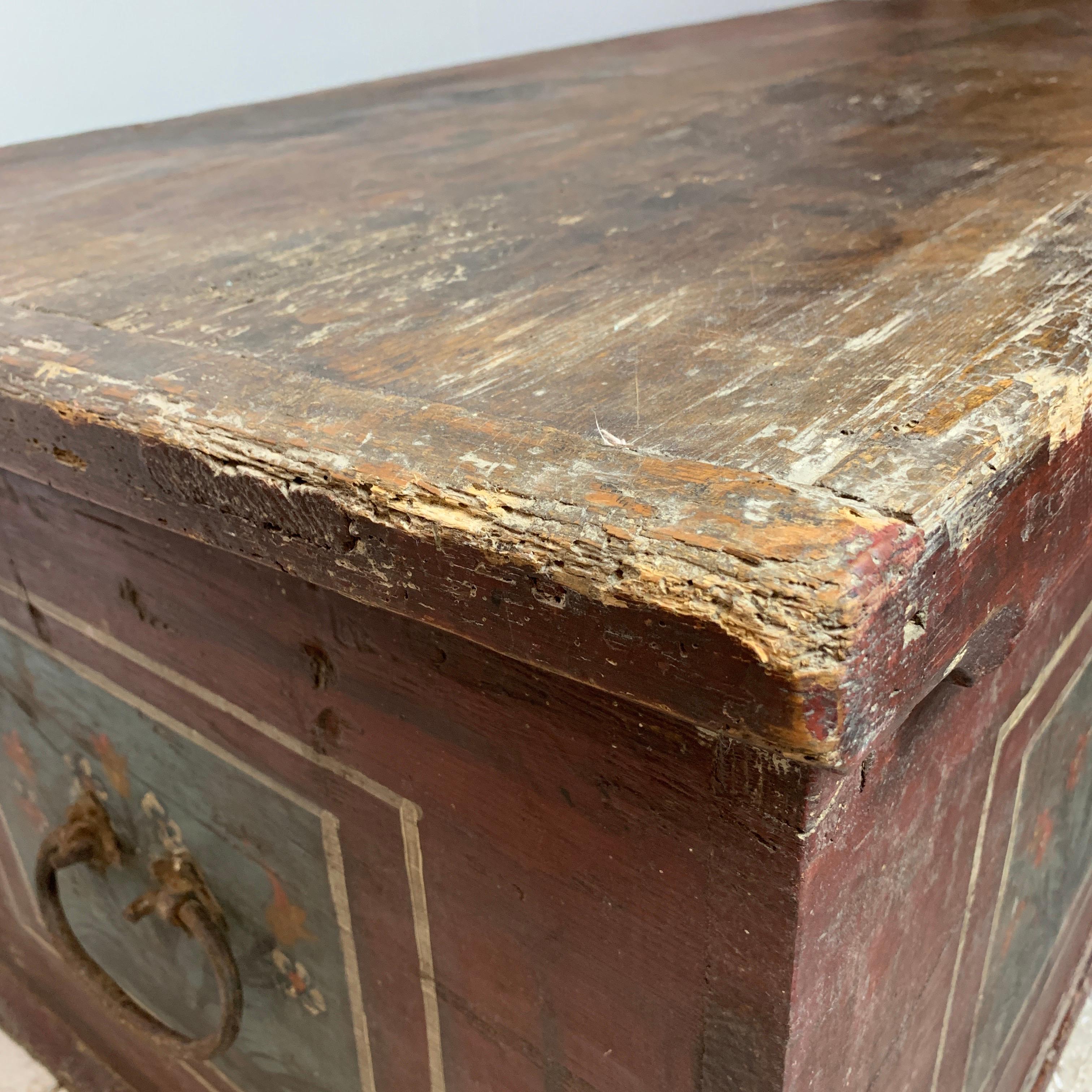 Late 18th Century European Hand Painted Marriage Chest 5
