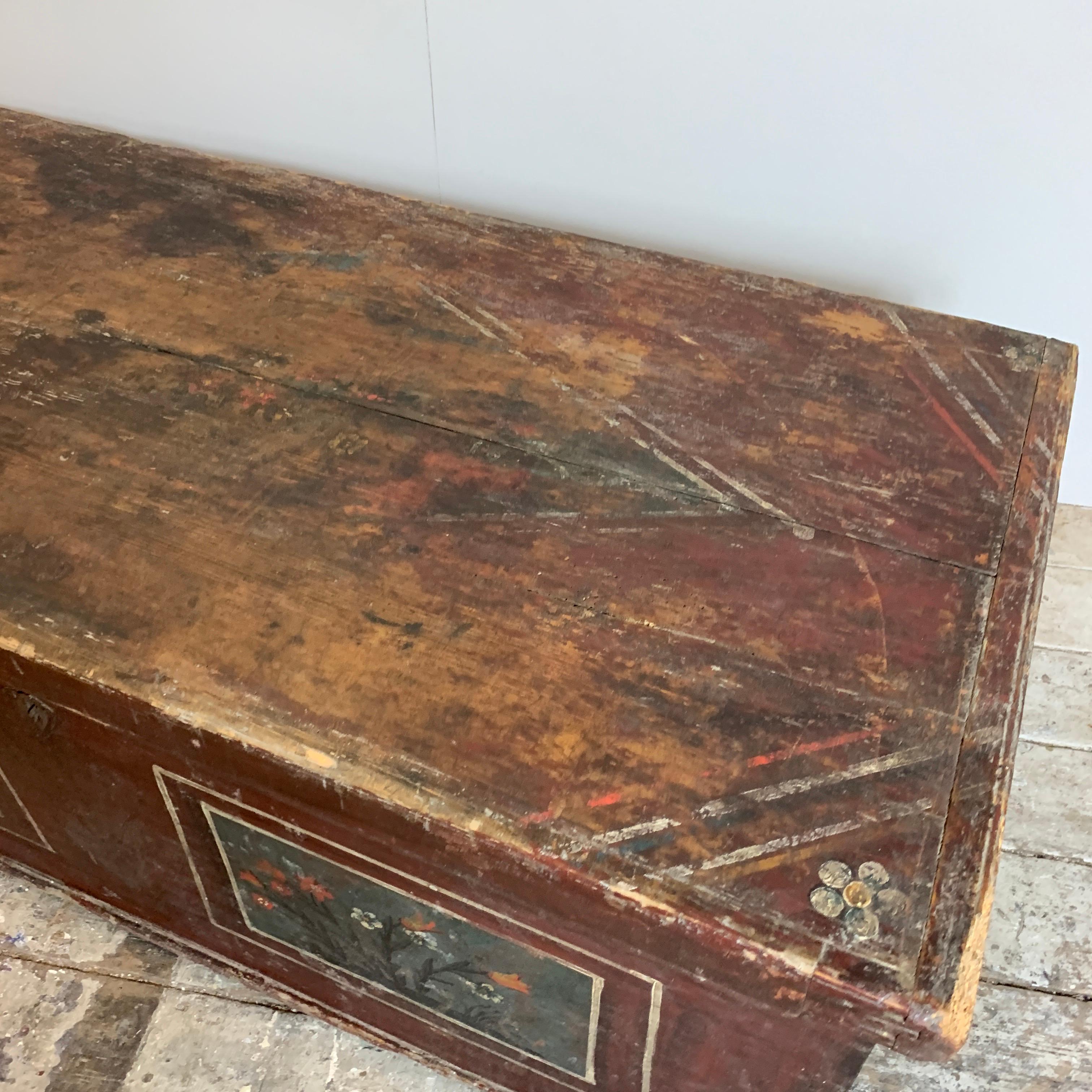 Late 18th Century European Hand Painted Marriage Chest 1
