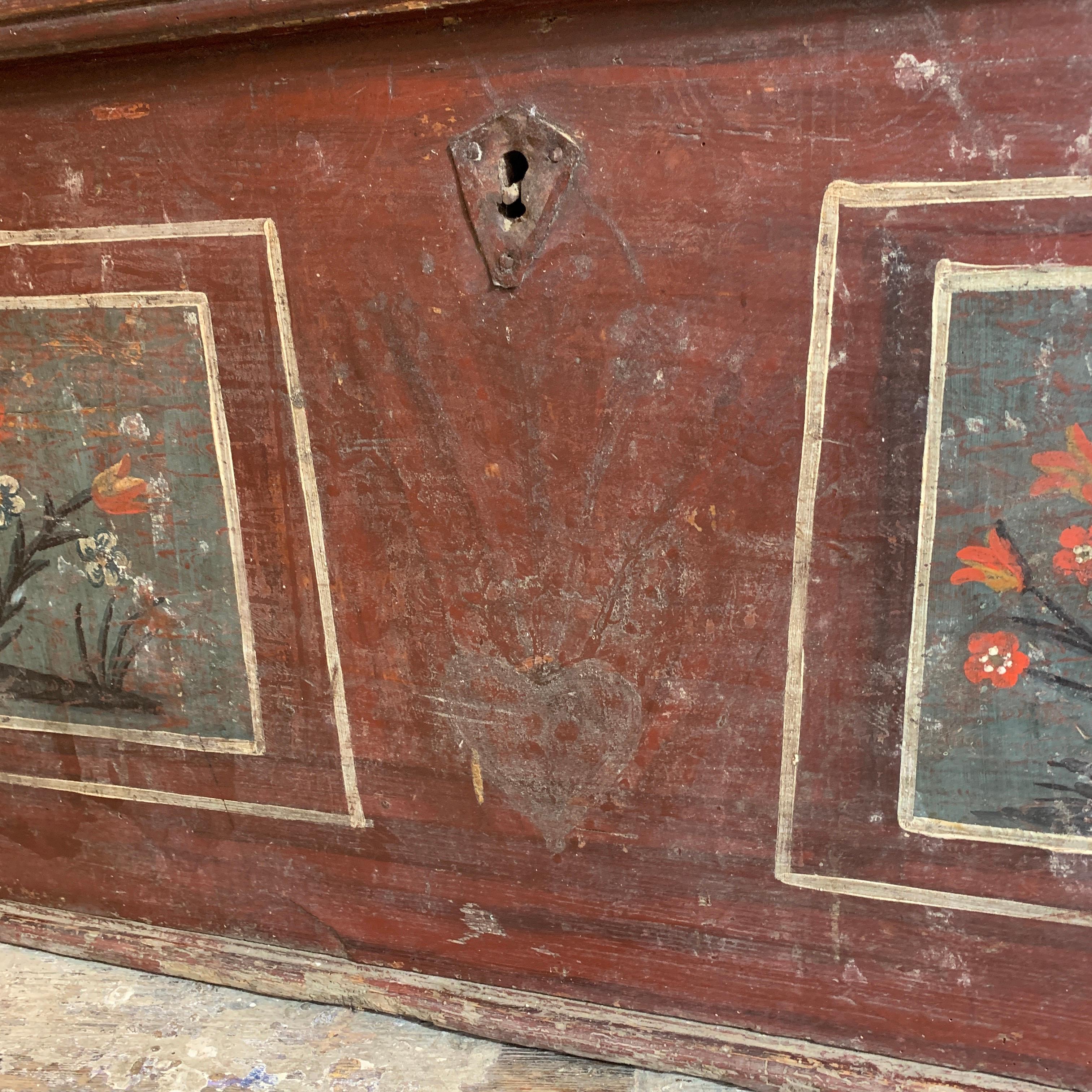 Late 18th Century European Hand Painted Marriage Chest 3