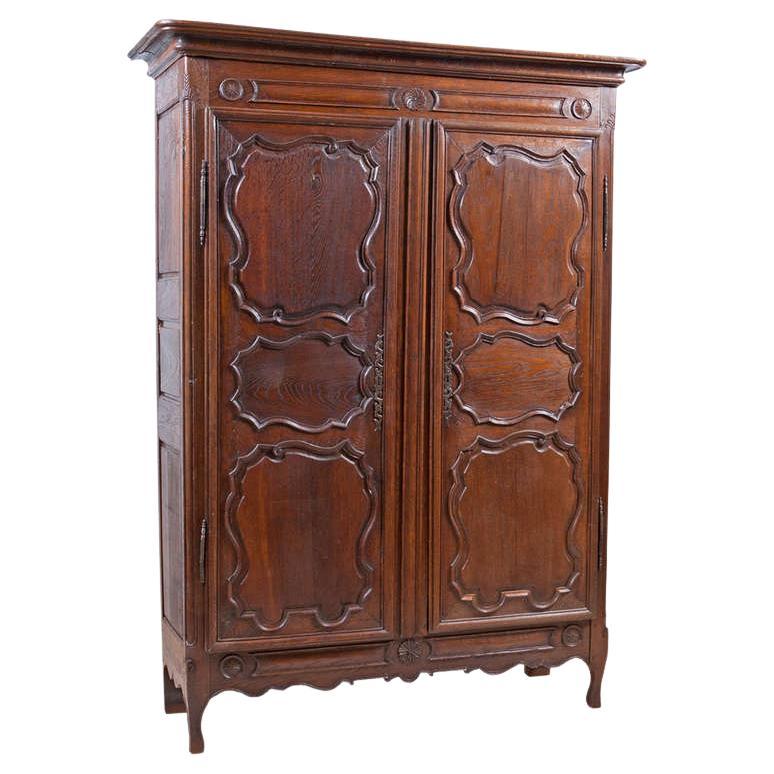 Armoire in Oak della fine del XVIII secolo proveniente dalla regione belga delle Ardenne