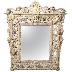 Late 18th Century Exceptionally Hand Carved Wooden Venetian Mirror