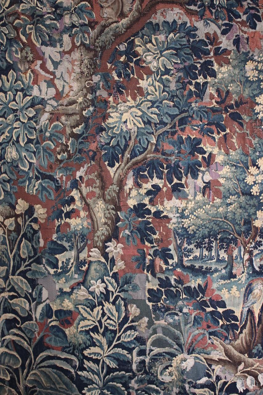 Late 18th Century Flemish Verdure Tapestry Fragment In Good Condition In Gloucestershire, GB