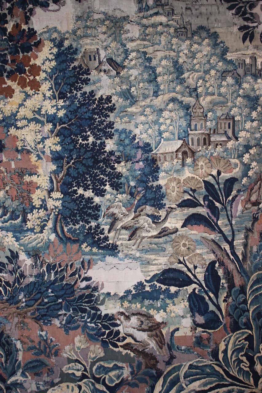 Fabric Late 18th Century Flemish Verdure Tapestry Fragment