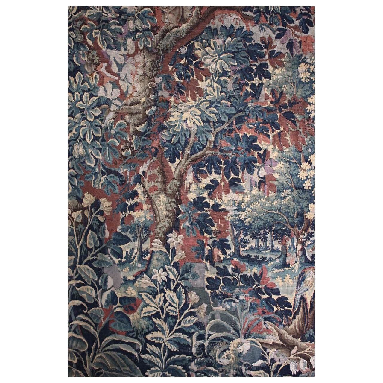 Late 18th Century Flemish Verdure Tapestry Fragment