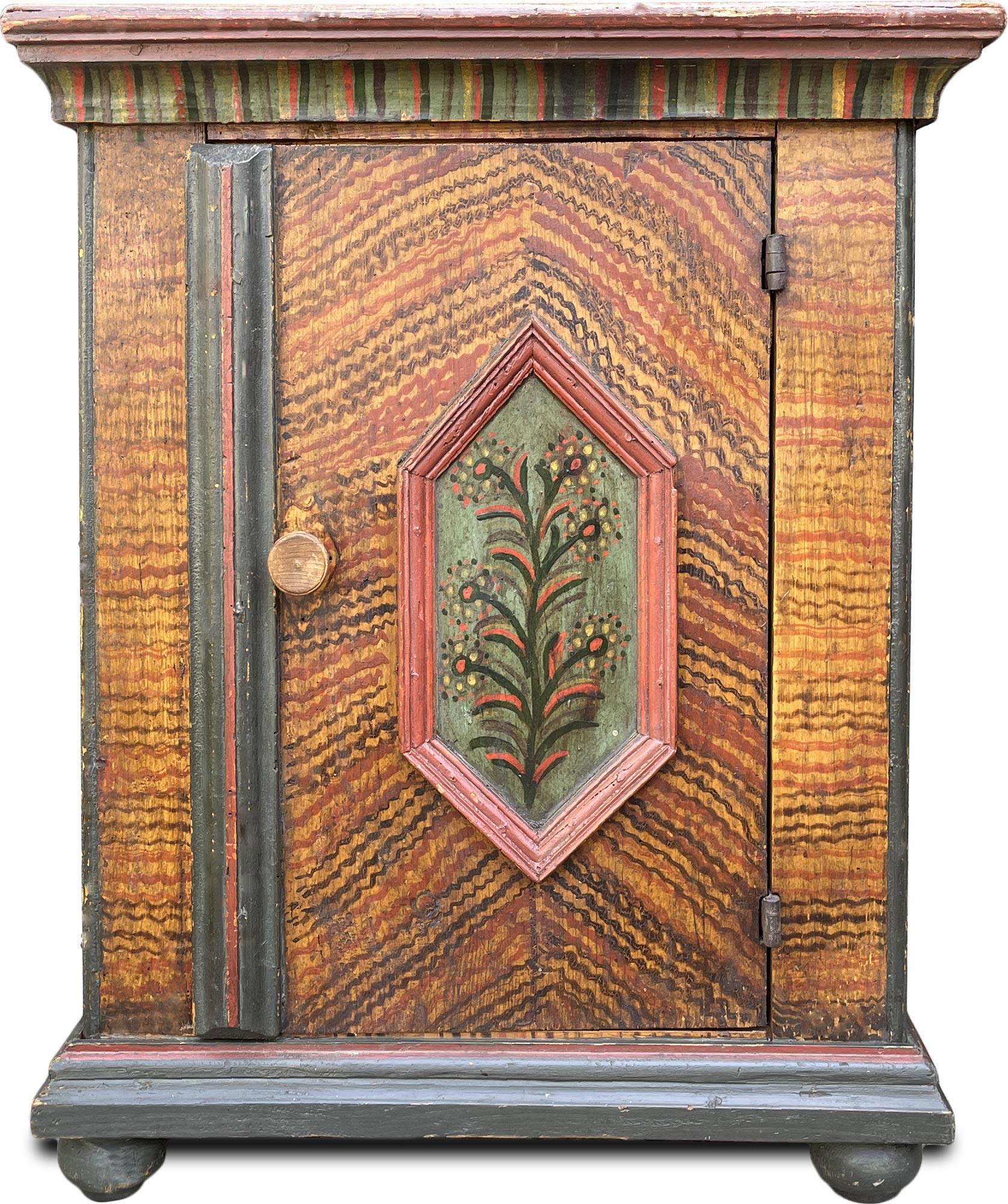 Baroque Late 18th Century Floral Painted Cabinet