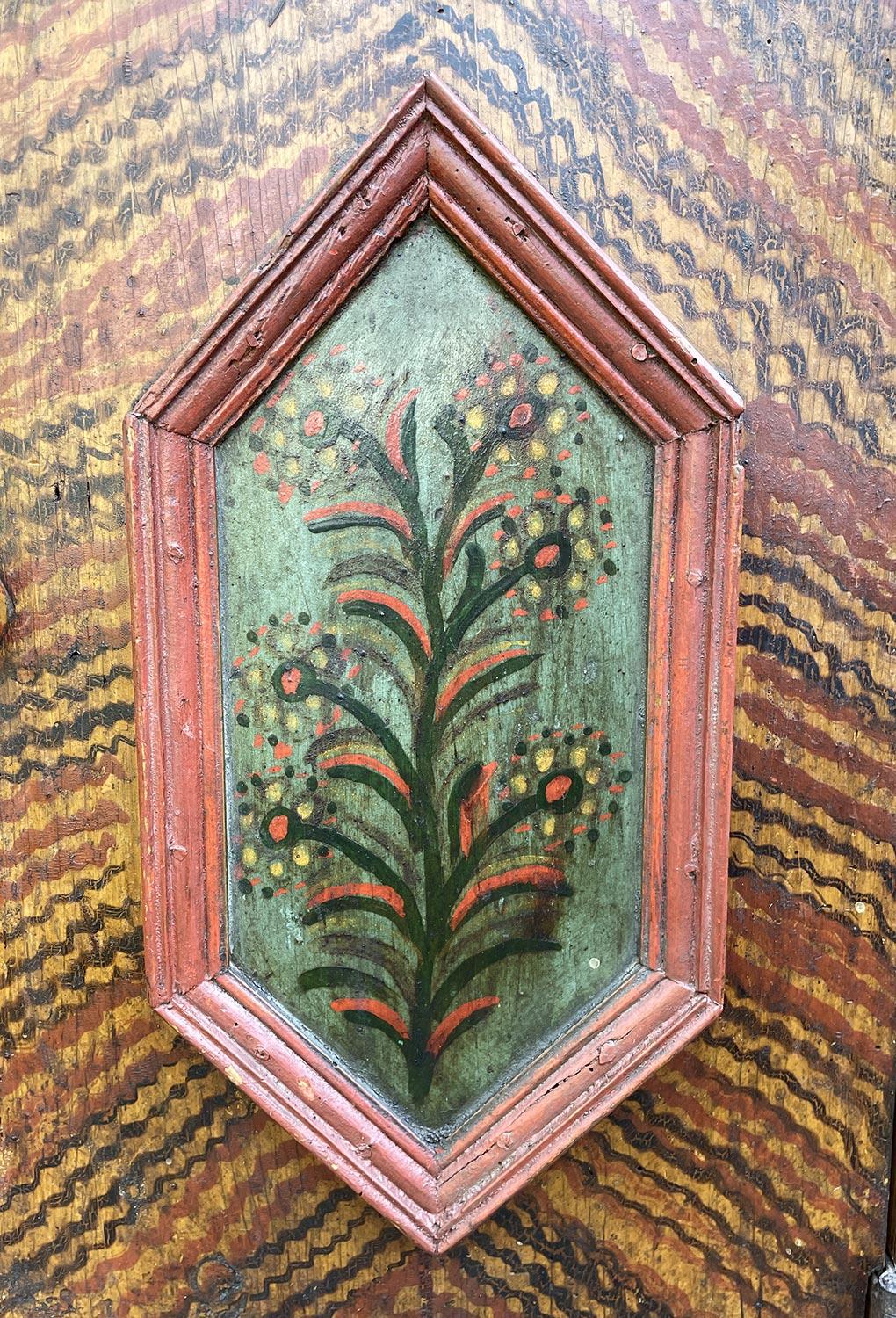 Fir Late 18th Century Floral Painted Cabinet