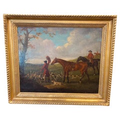 Late 18th Century Fox Hunt Oil on Canvas Painting by John Nost Sartorius