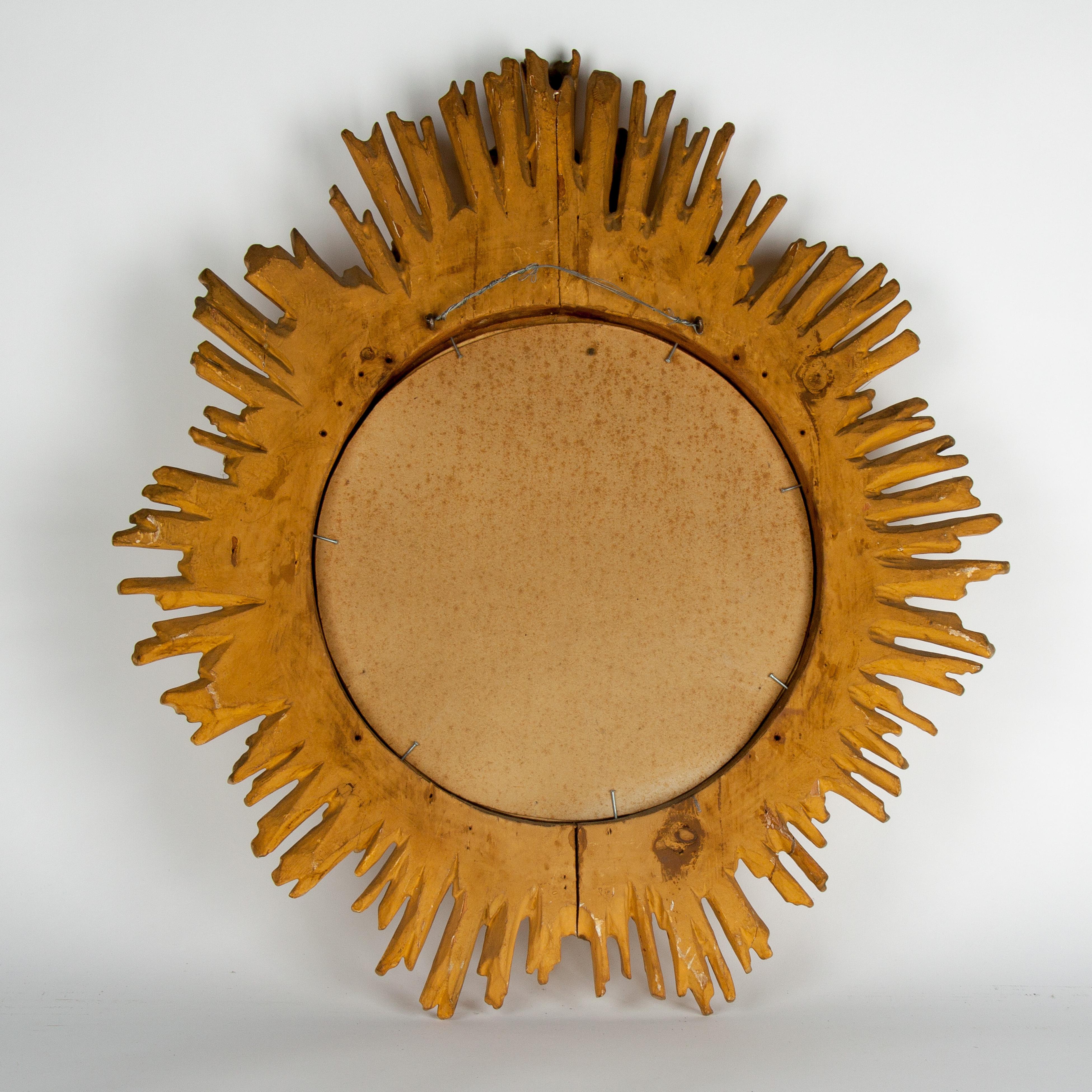 Late 18th Century France Wooden Carved Sunburst Mirror 1