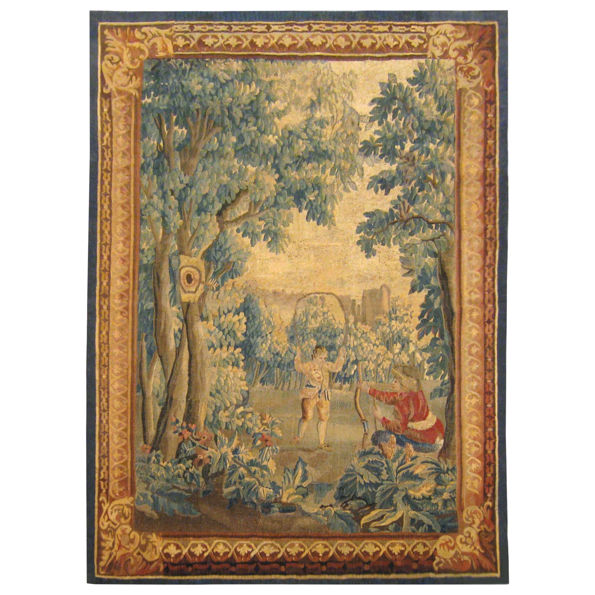 Late 18th Century French Aubusson Rustic Tapestry