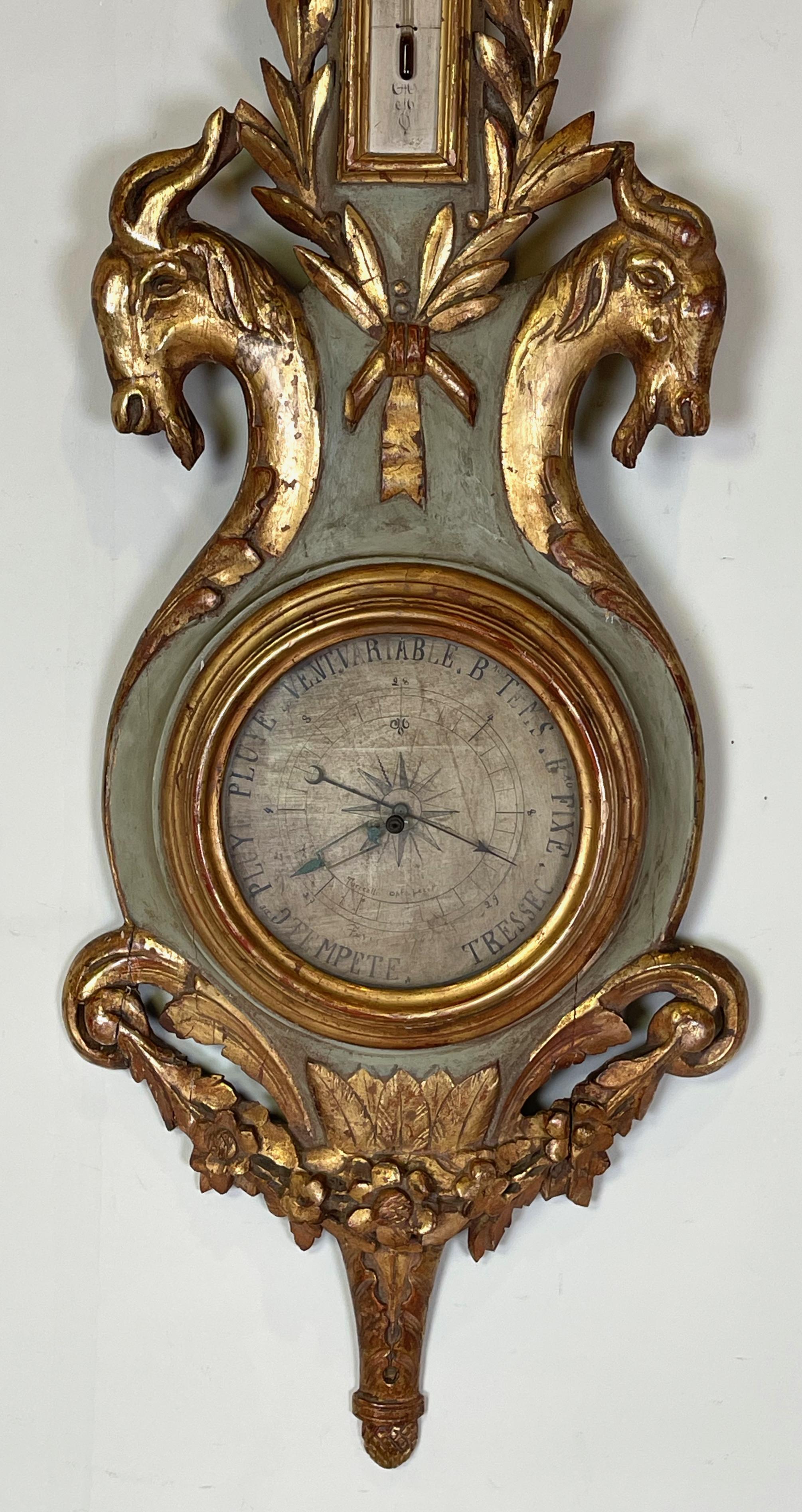 Hand-Carved Late 18th Century French Barometer