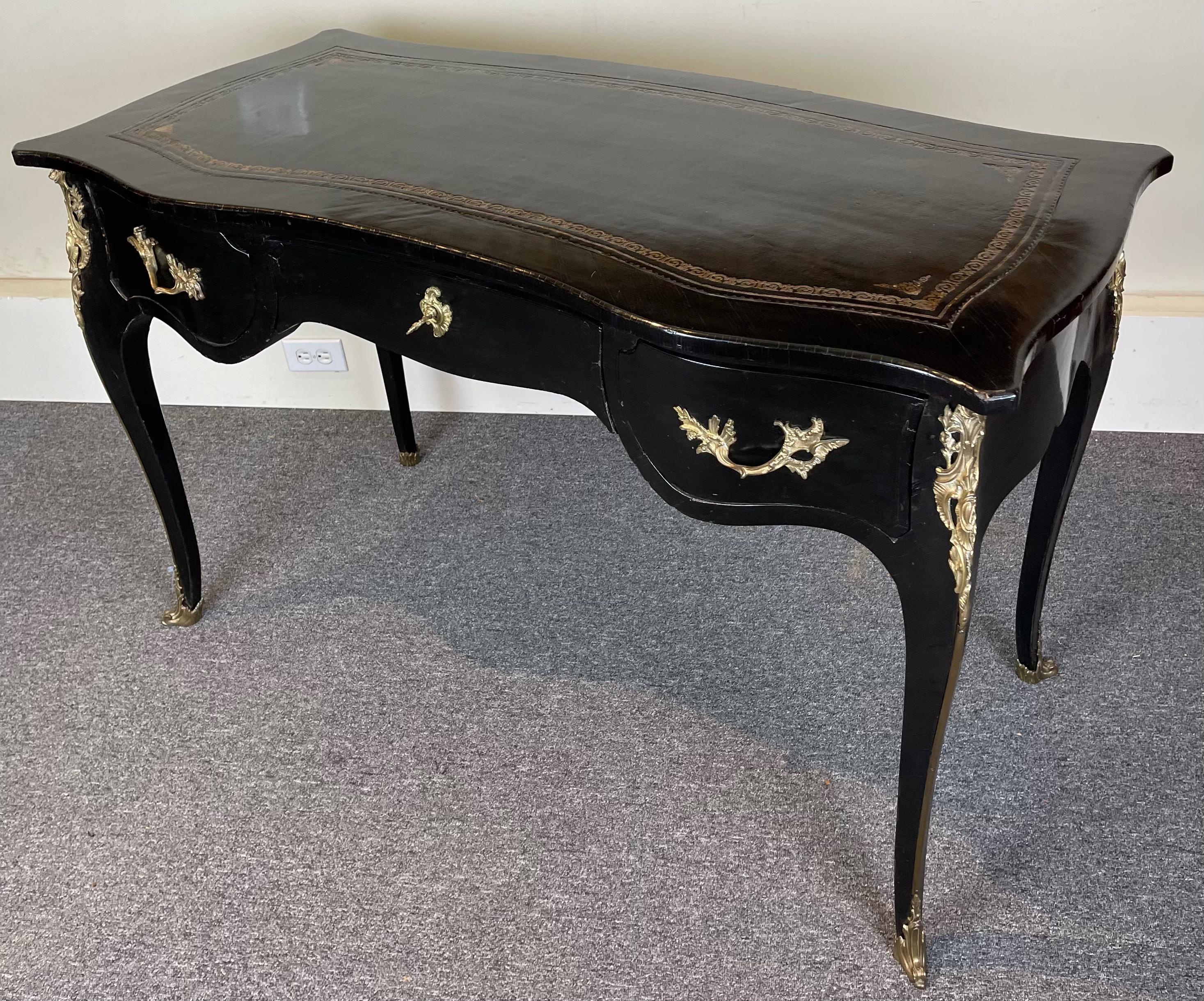 Hand-Crafted Late 18th Century French Black Lacquer Desk