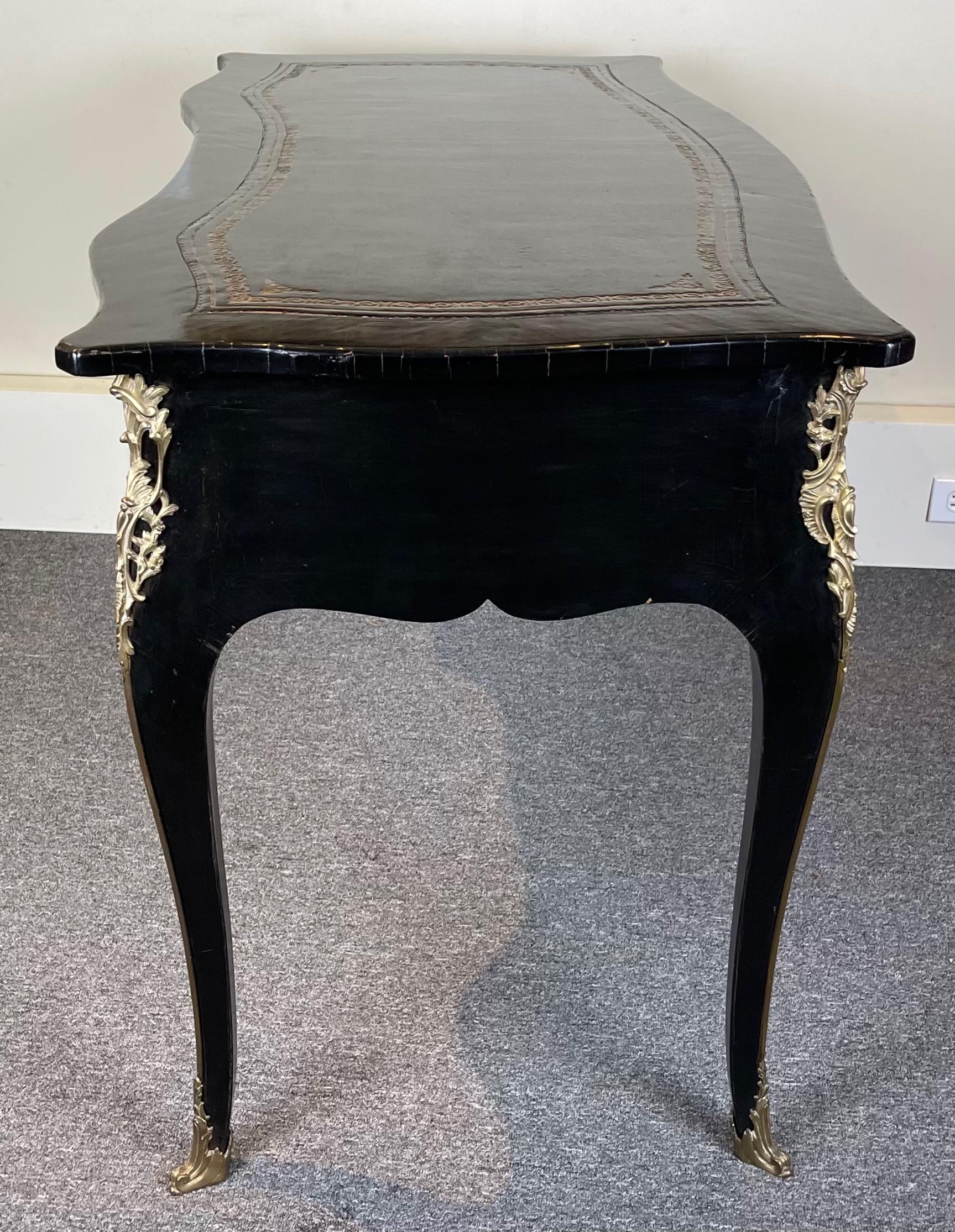 Wood Late 18th Century French Black Lacquer Desk