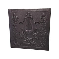 Late 18th Century French Cast Iron Fireback Louis XVI