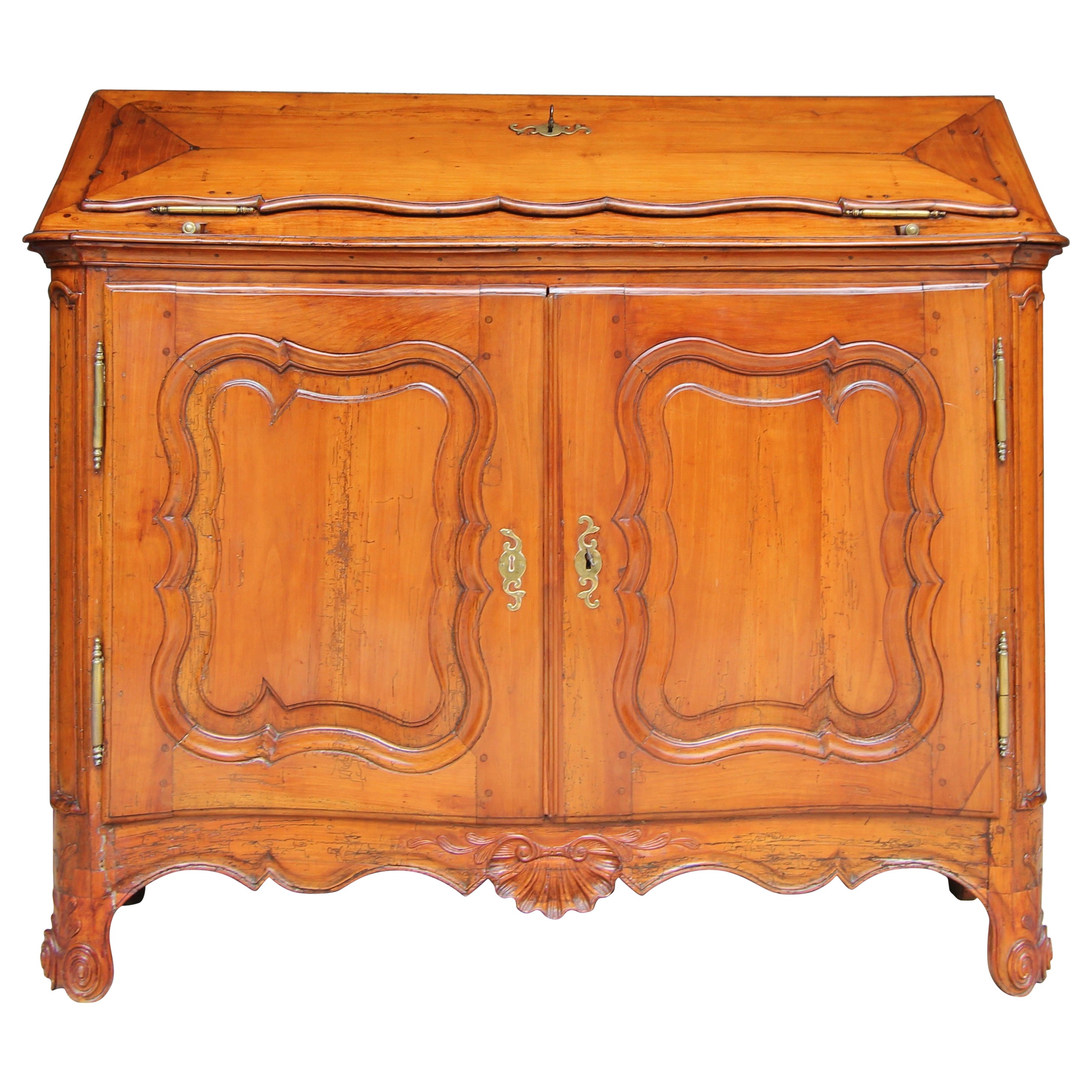 Secretaire in legno di ciliegio francese della fine del XVIII secolo
