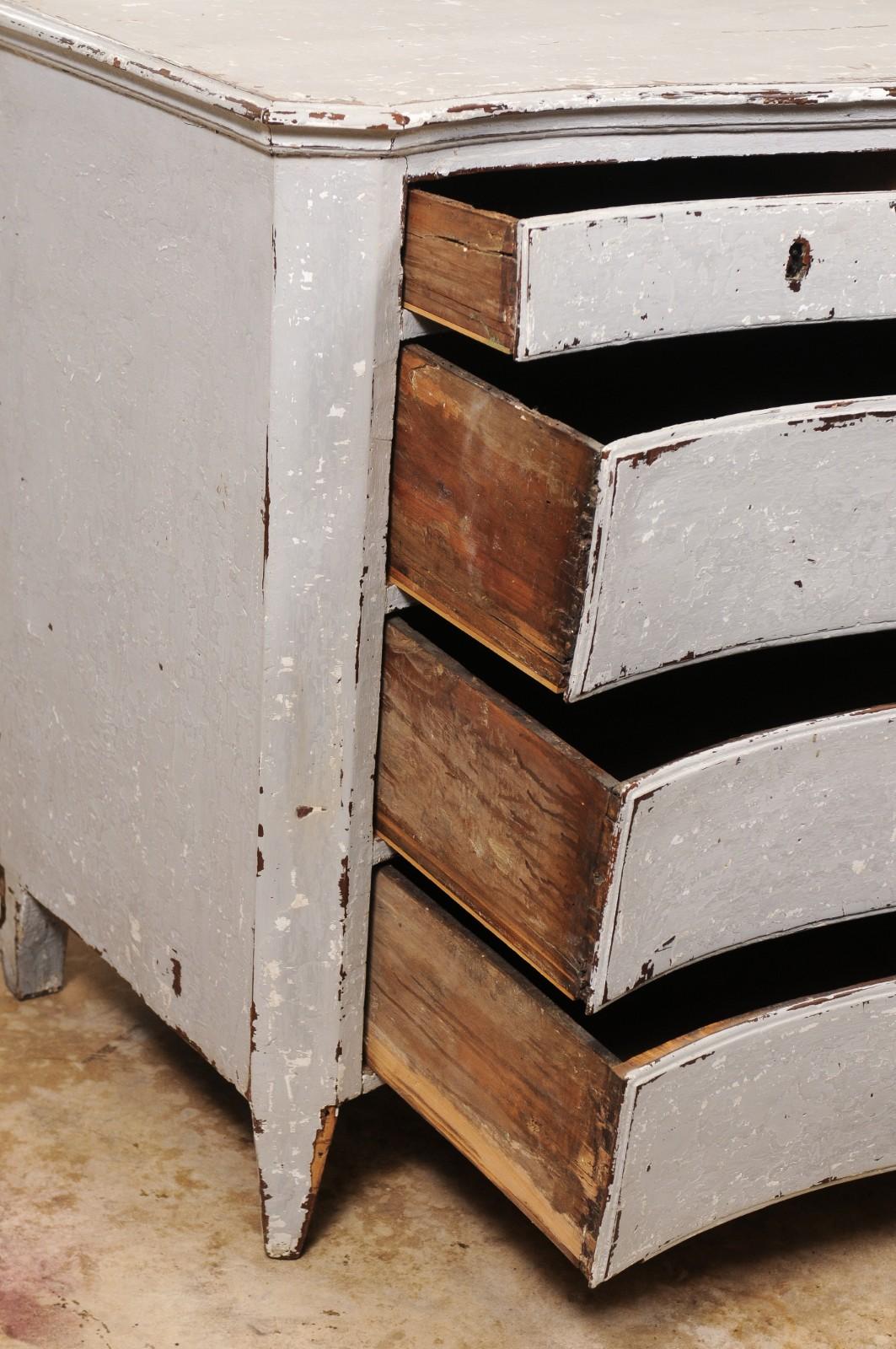 Hand-Crafted Late 18Th Century French Commode Chest of Drawers Painted For Sale