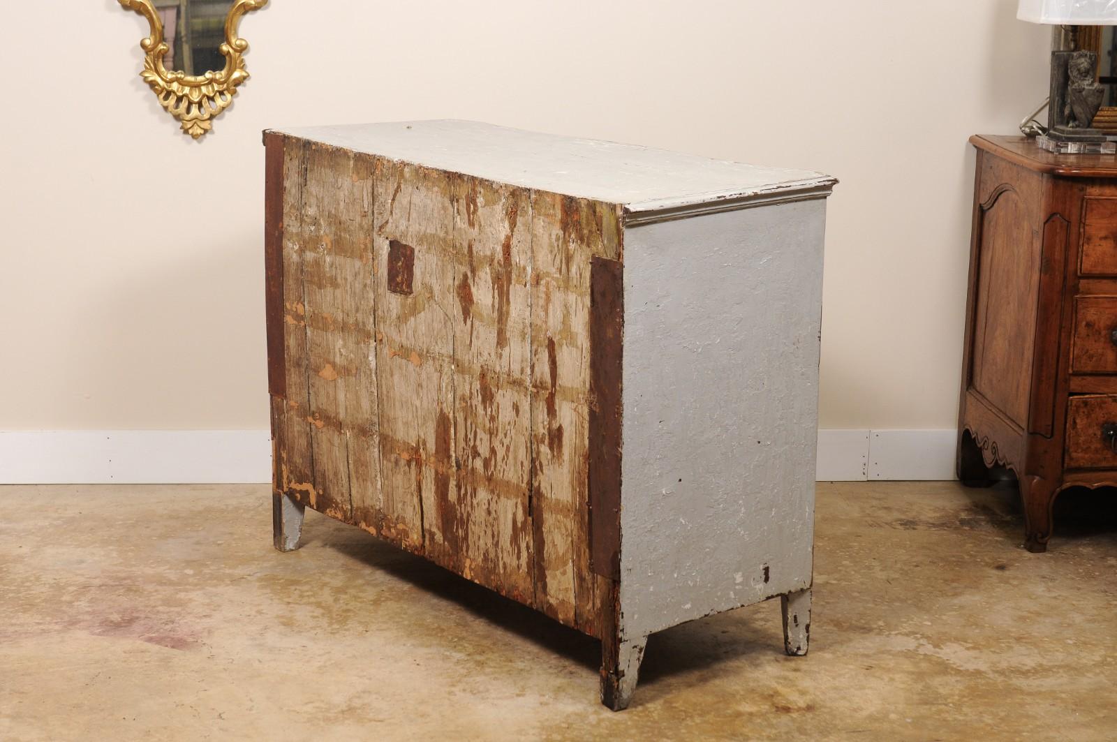Wood Late 18Th Century French Commode Chest of Drawers Painted For Sale