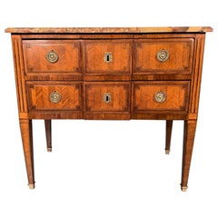 Late 18th Century French Commode with Marquetry and Marble Top