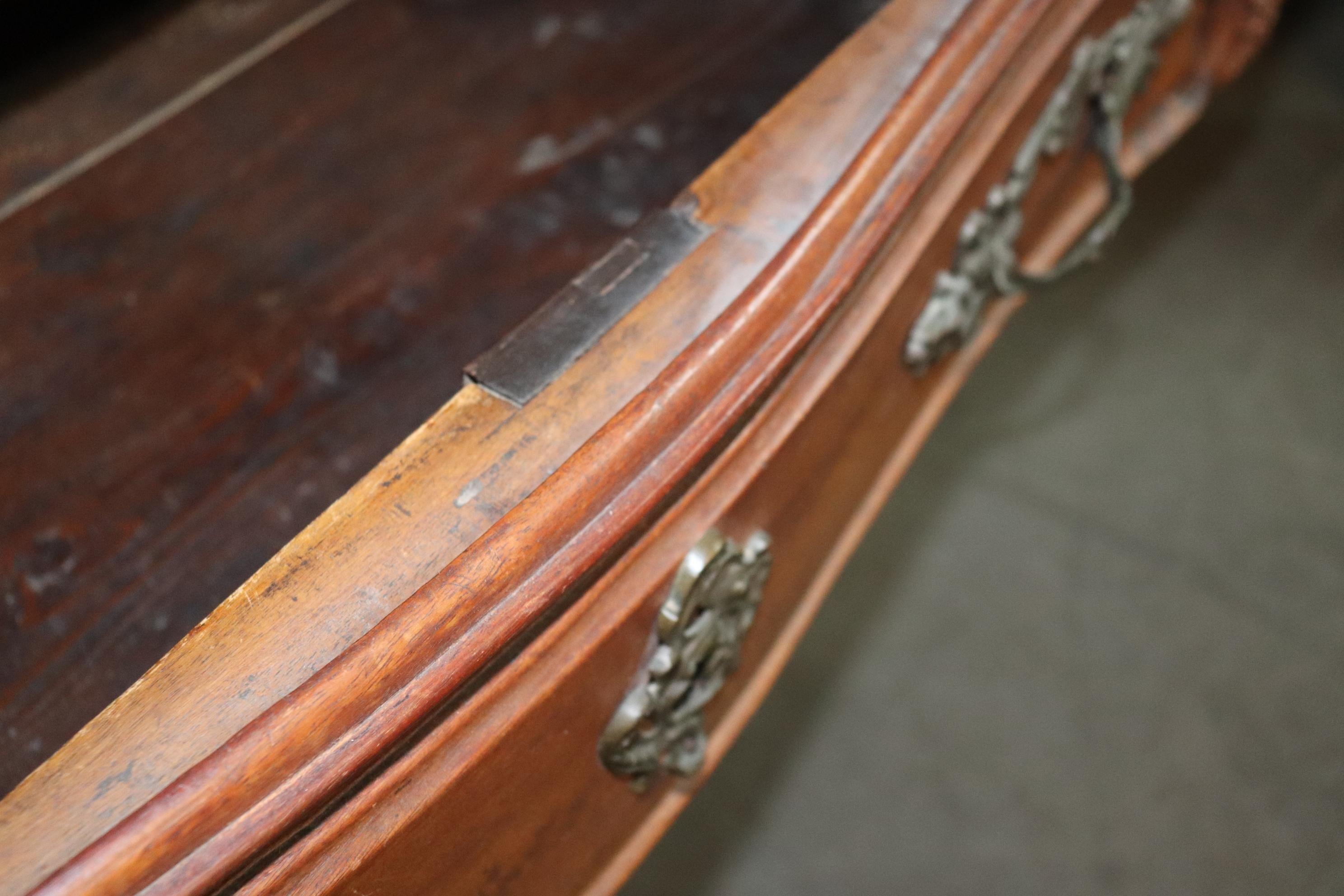 Late 18th Century French Country Walnut Commode with Bronze Hardware For Sale 4