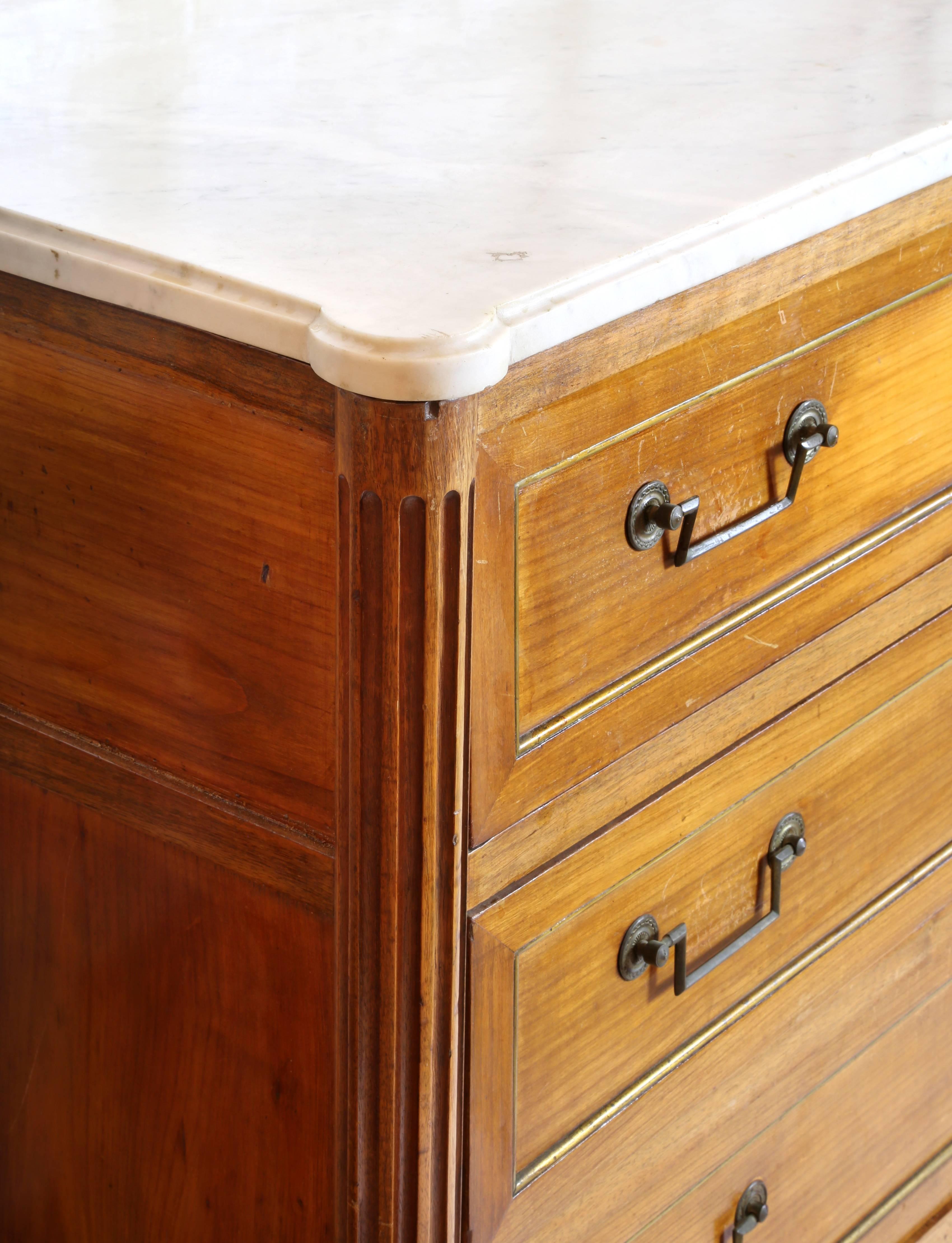 Late 18th Century French Directoire Commode in Cherrywood with Marble Top 2