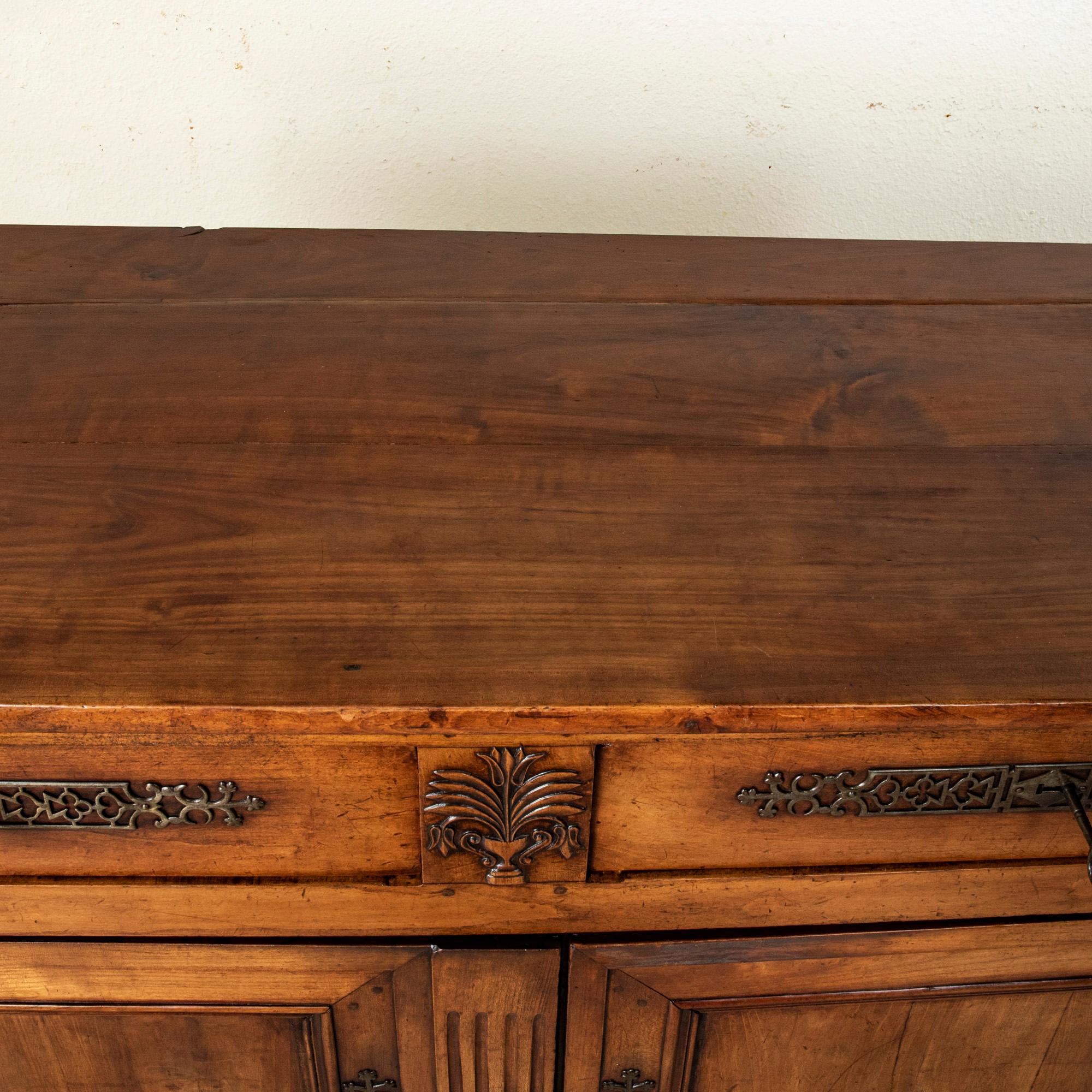 Late 18th Century French Directoire Period Hand Carved Cherrywood Buffet 7
