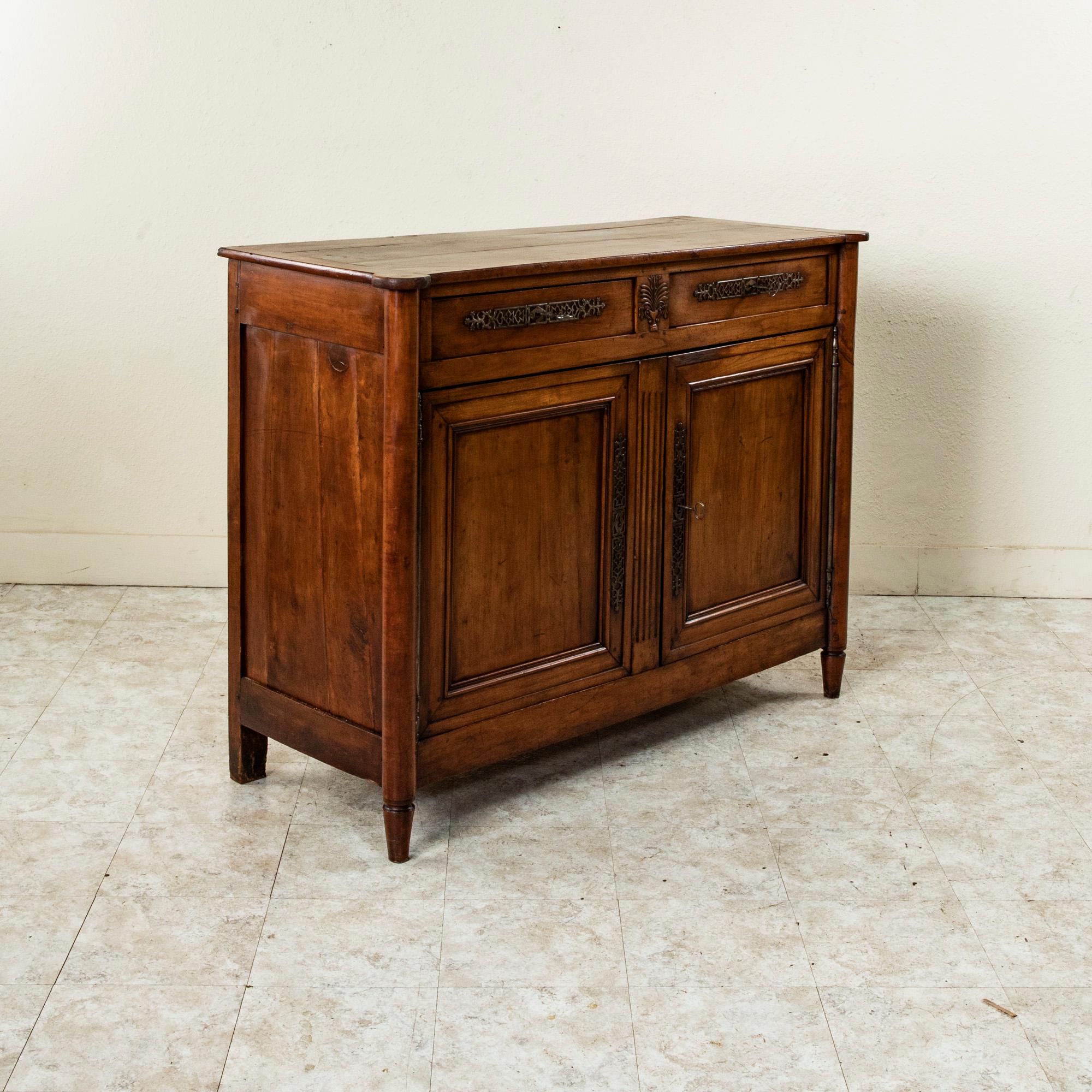 Forged Late 18th Century French Directoire Period Hand Carved Cherrywood Buffet