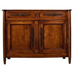 Late 18th Century French Directoire Period Hand Carved Cherrywood Buffet