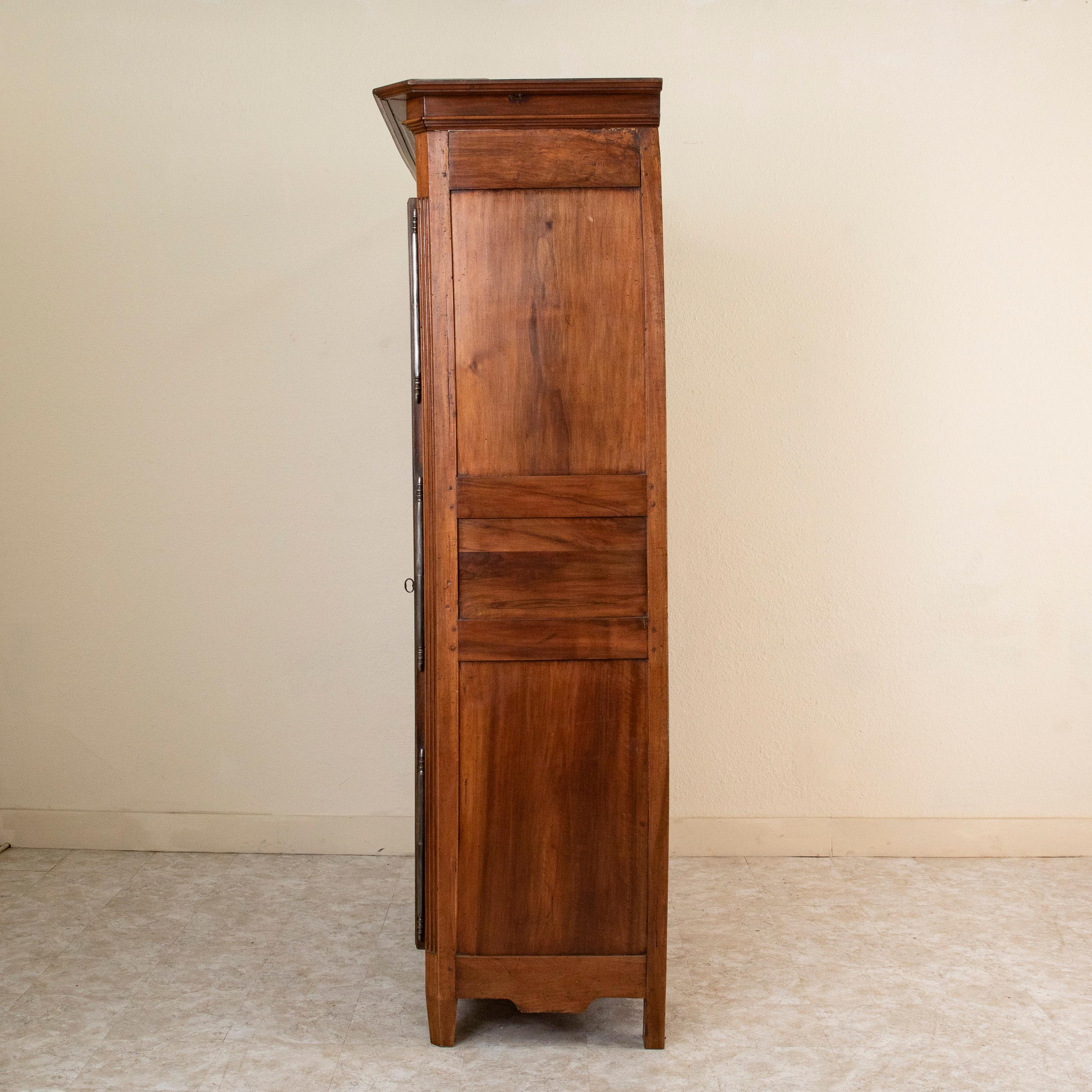 Late 18th Century French Directoire Period Walnut Armoire or Wardrobe In Good Condition In Fayetteville, AR